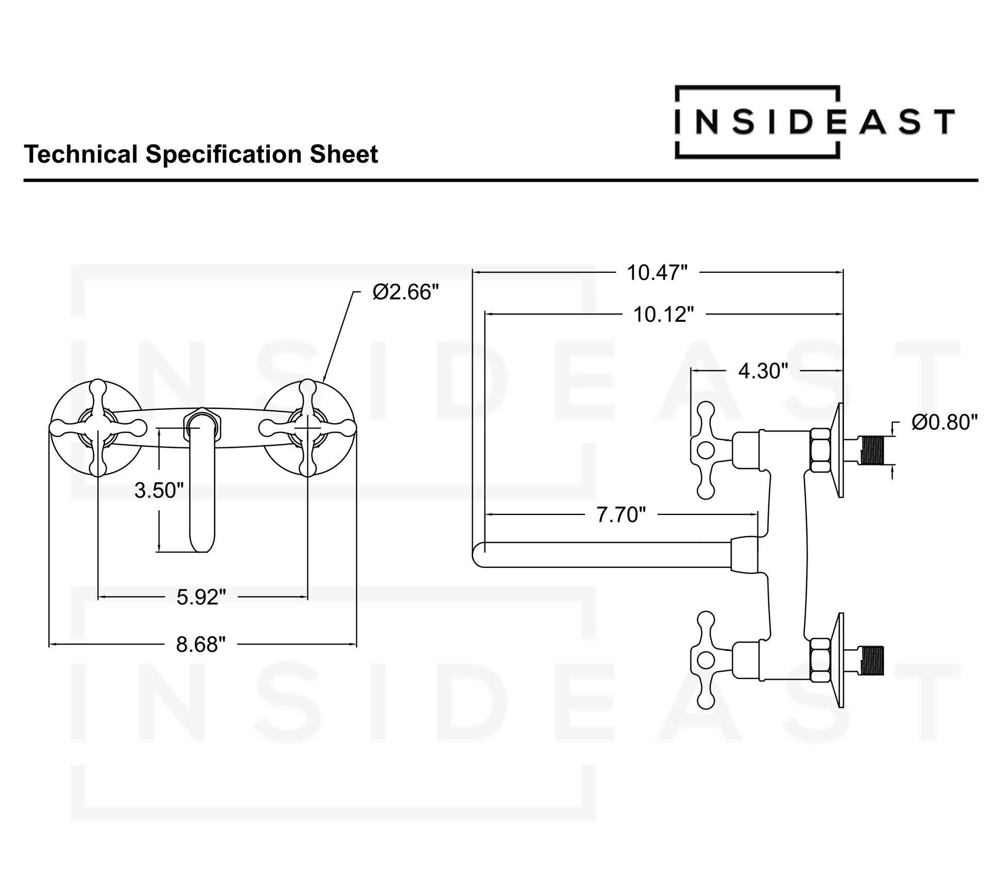 Brass Wall Mount Faucet – Antique Brass Bathroom Faucet