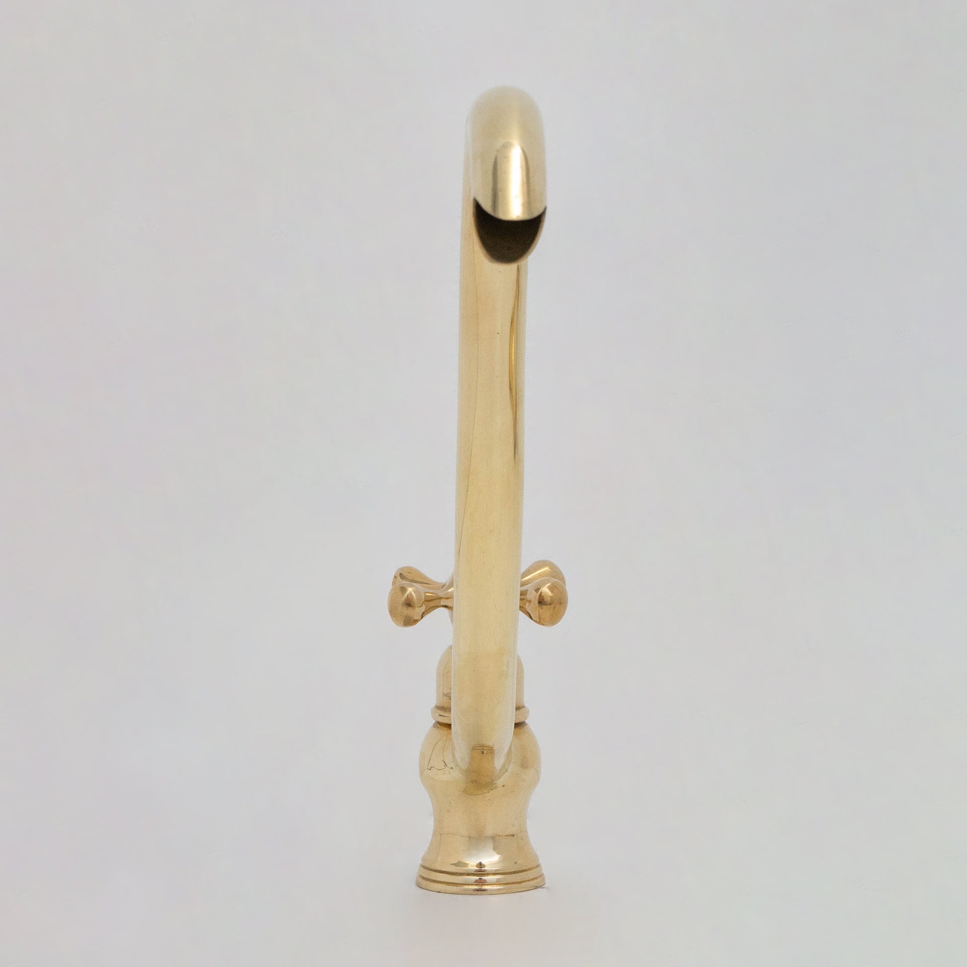 Solid Brass Cold Water Tap, Unlacquered Brass Faucet With Traditional Cross Handles