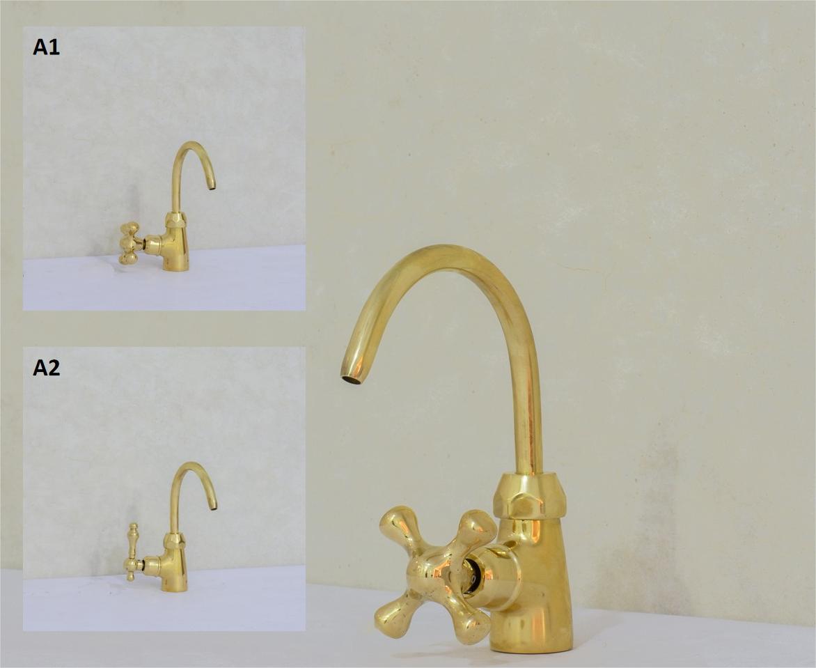 Unlacquered Brass Kitchen Water Dispenser, Cold Water Faucet, Water Filter Faucet, Small Sink Faucet