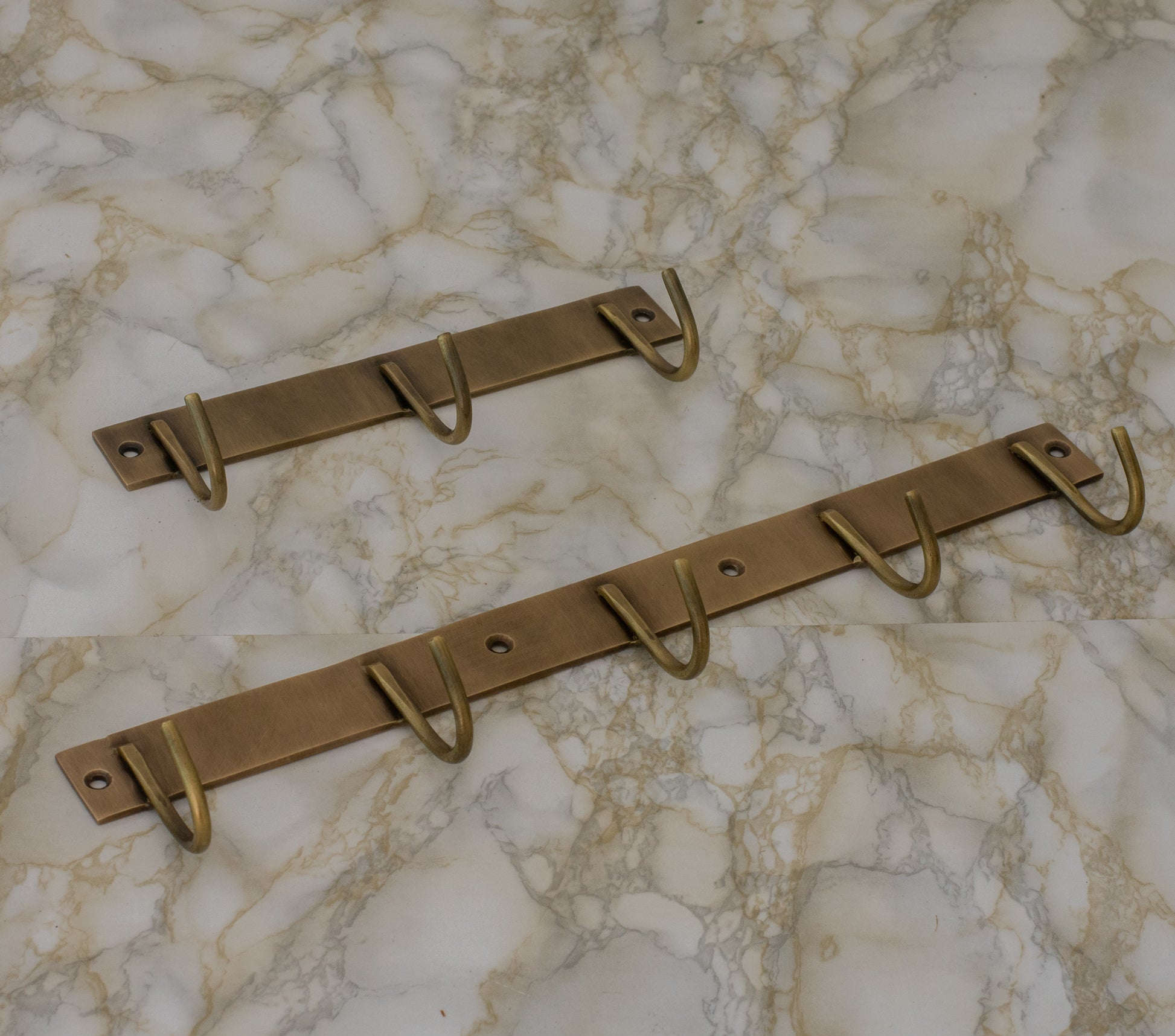 Vintage Brass Hooks Rail | Coat Rack Hooks