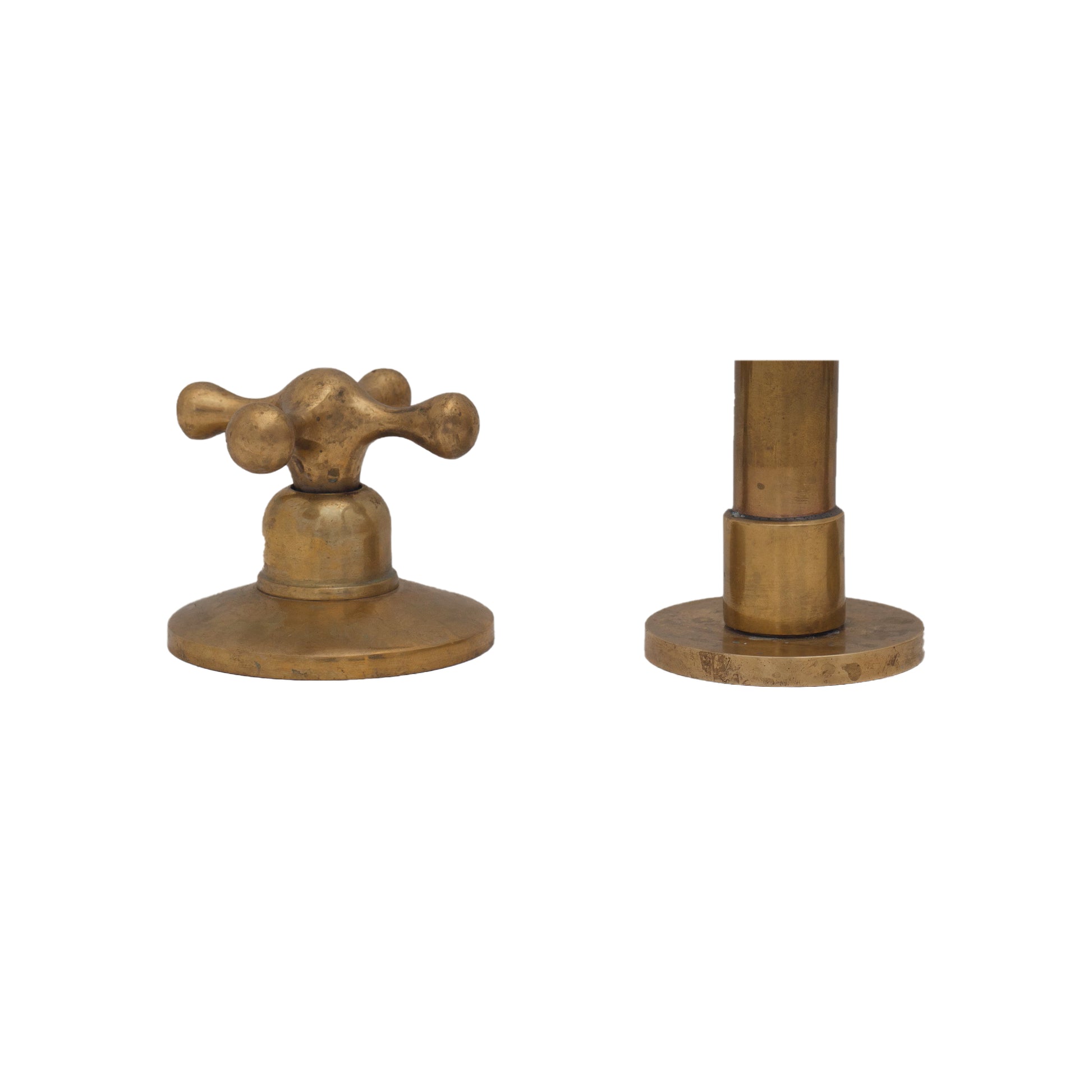 Deck Mounted Unlacquered Brass Faucet, Vanity Sink Faucet, Antique Brass Bathroom Faucet