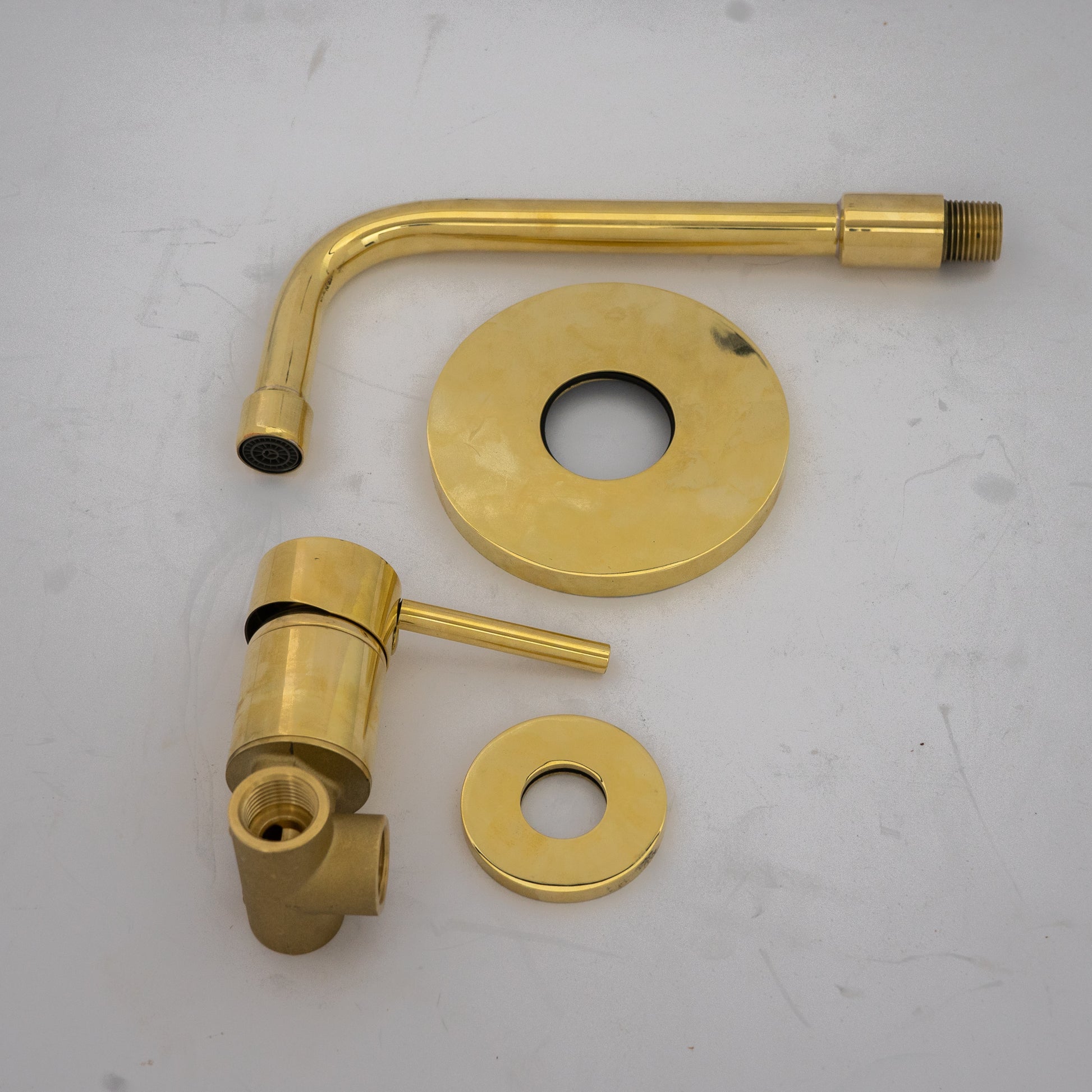 Solid Brass Tub Filler Built-in, Unlacquered Brass Shower System, Concealed Tub Filler