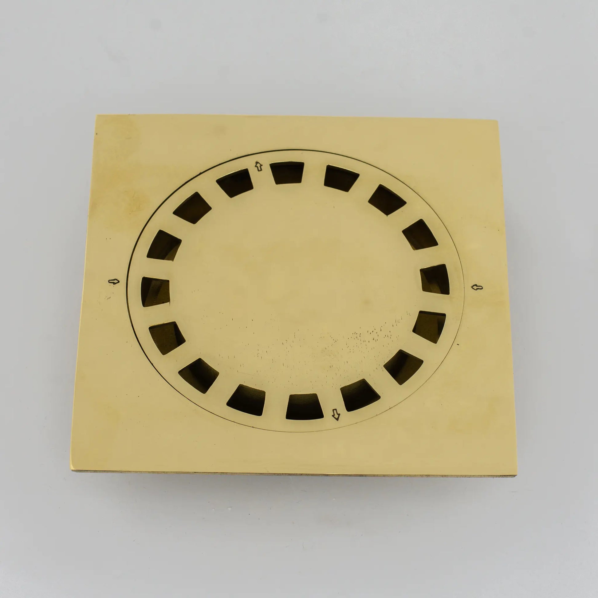 Solid Brass Floor Drain, Unlacquered Square Shower Drain