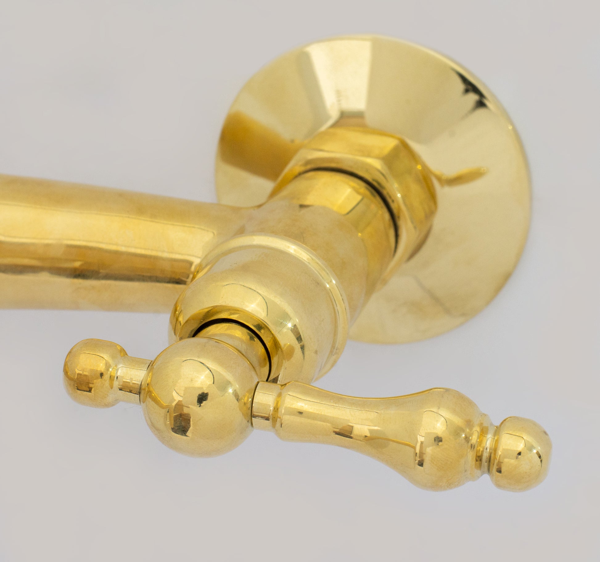 Unlacquered Brass Wall Faucet | Wall-Mounted Bridge Faucet