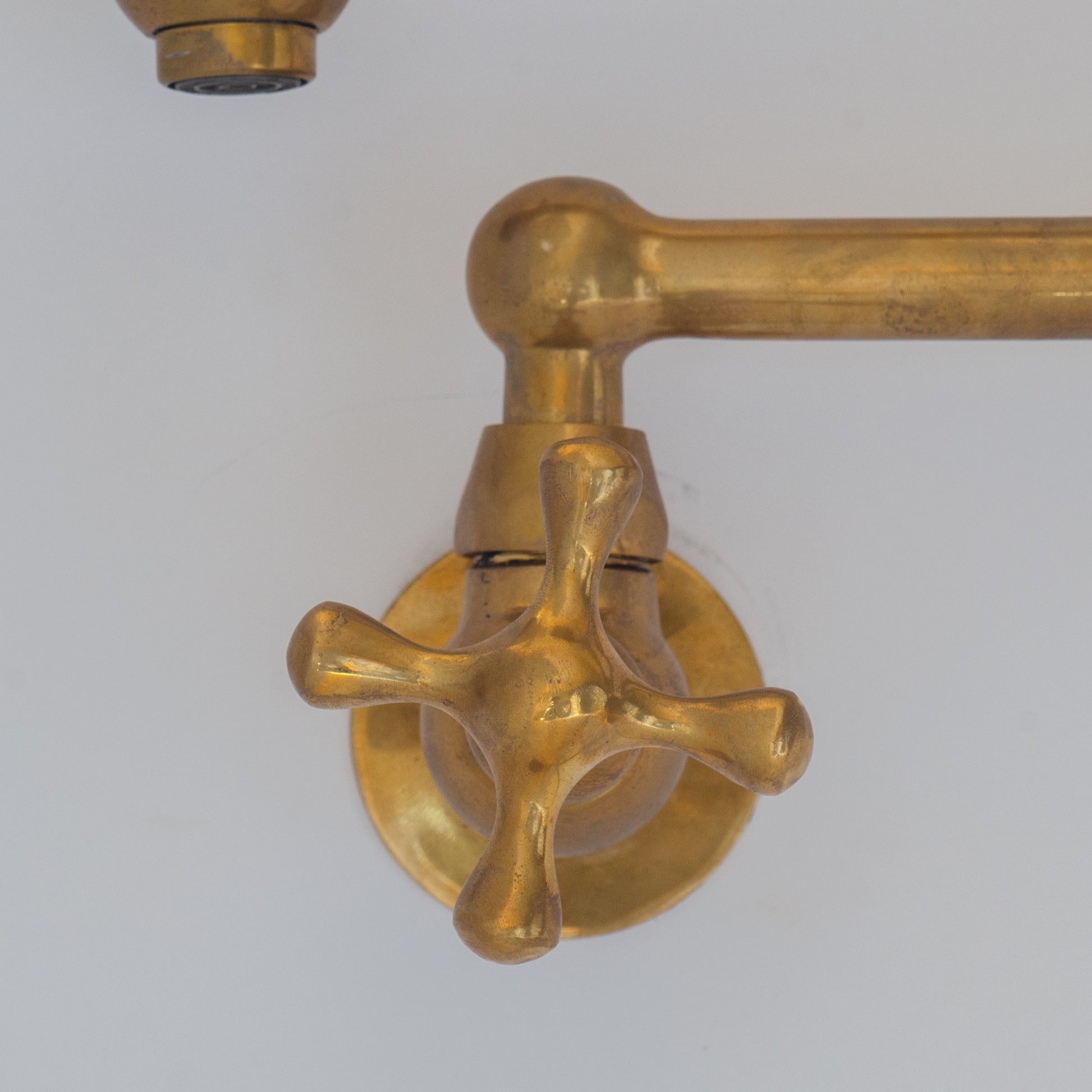 Unlacquered Brass Pot Filler, Kitchen Faucet, Aged Brass Faucet, Stove Faucet