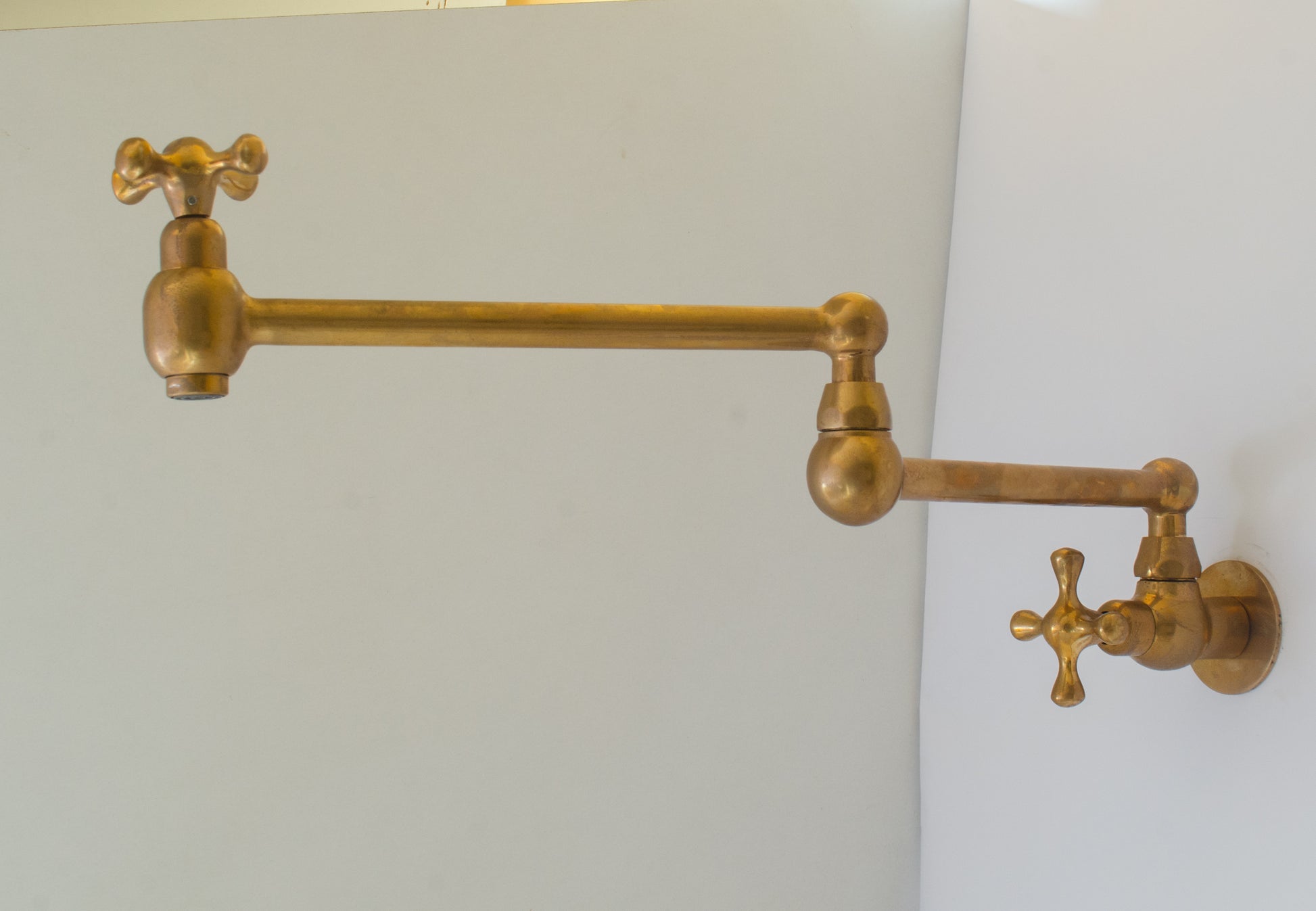 Unlacquered Brass Pot Filler, Kitchen Faucet, Aged Brass Faucet, Stove Faucet