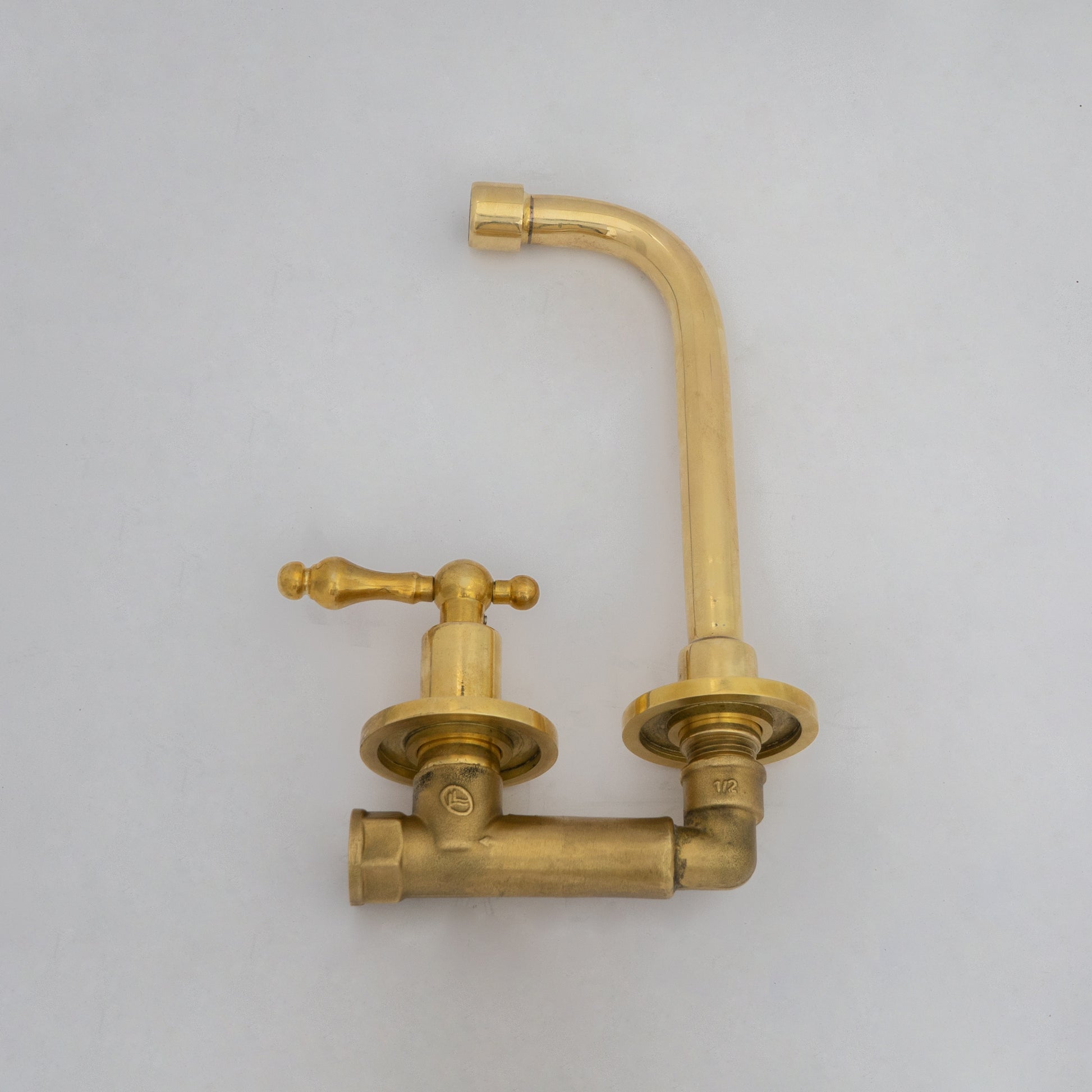 Wall Mount Cold Faucet, Unlacquered Brass Wall Mount Cold Water Tap