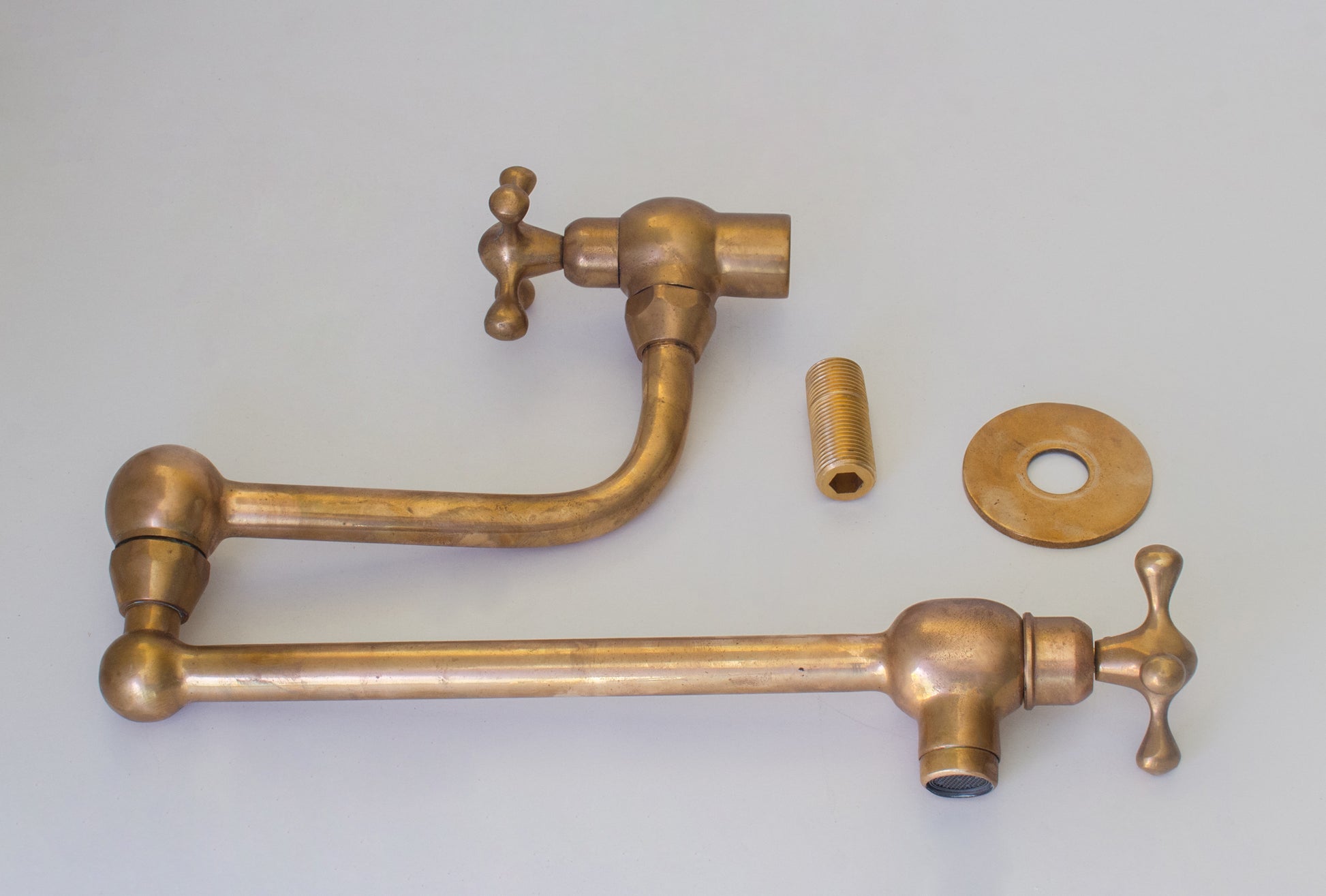 Unlacquered Brass Pot Filler | Aged Brass Stove Faucet