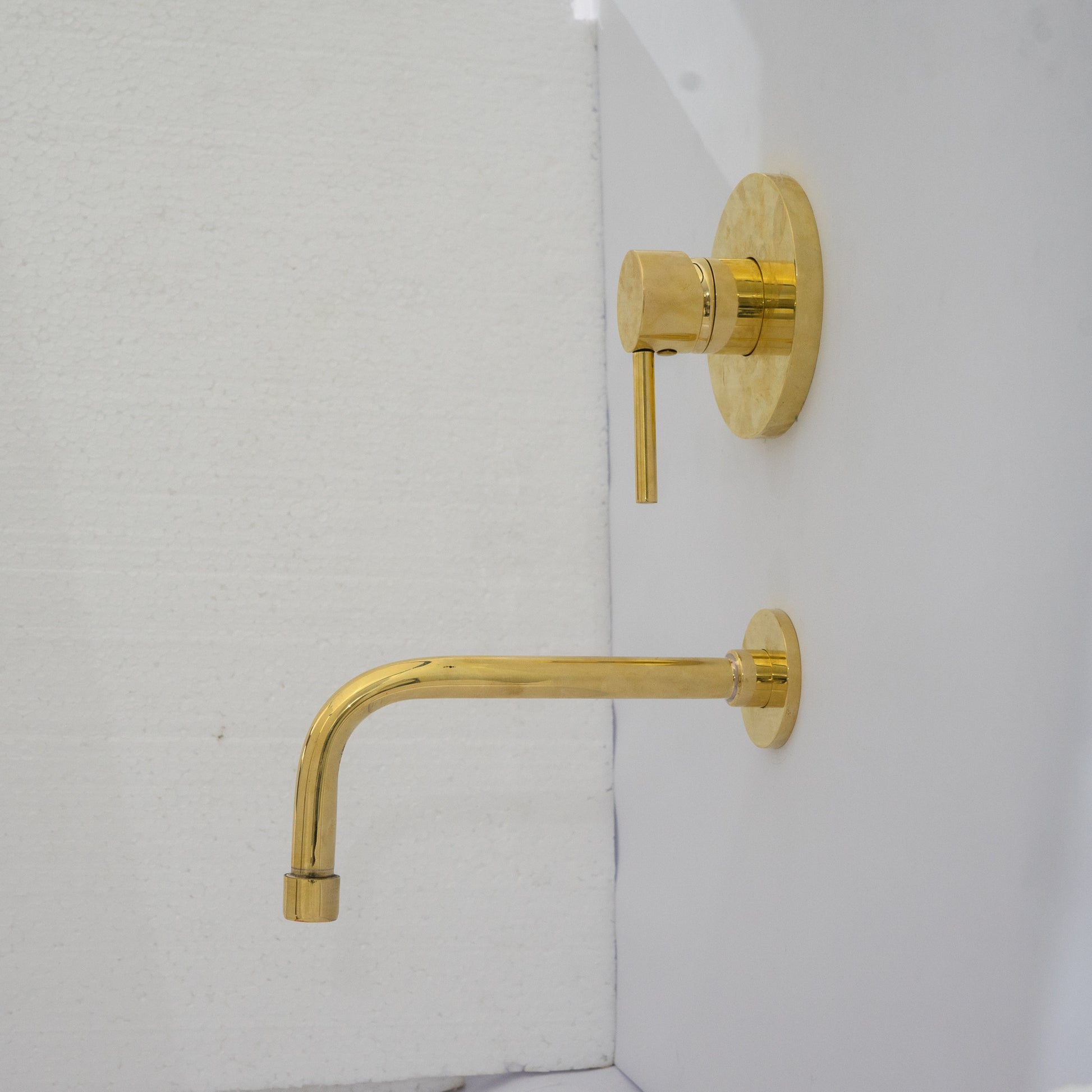 Solid Brass Tub Filler Built-in, Unlacquered Brass Shower System, Concealed Tub Filler