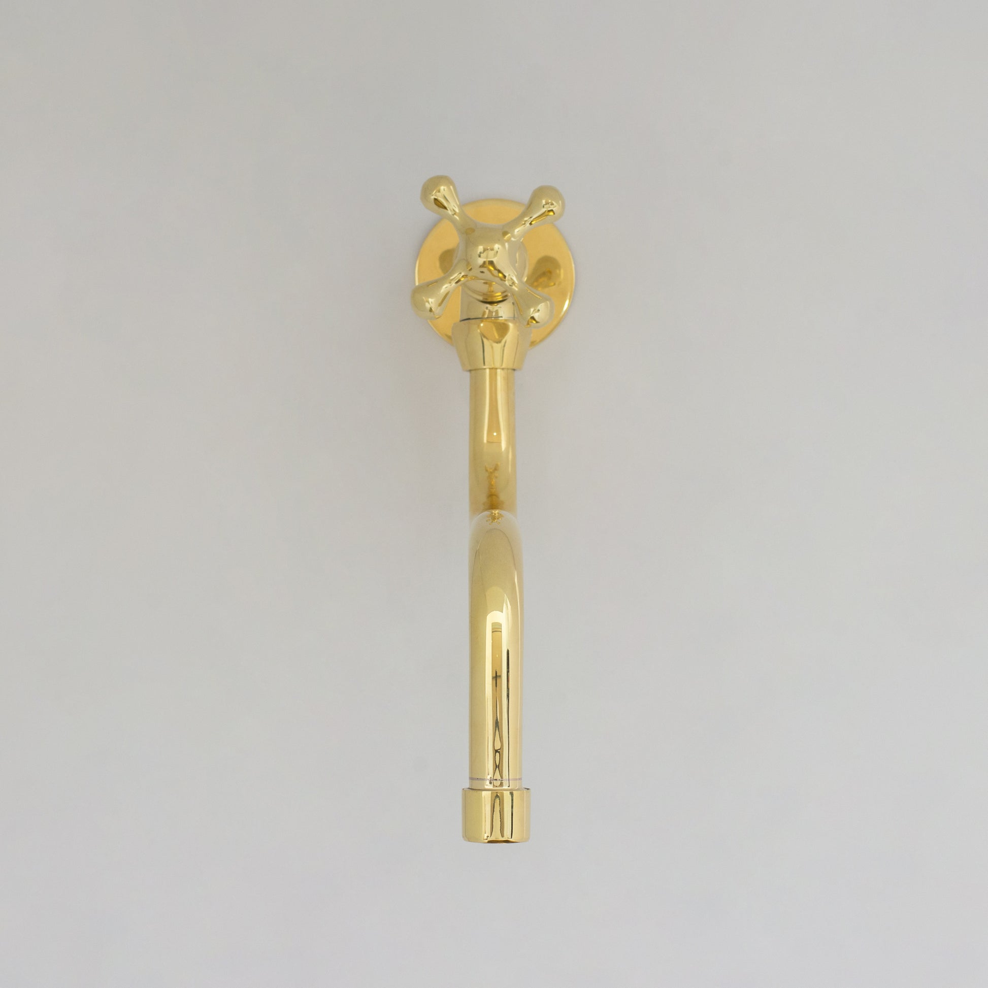 Unlacquered Brass Wall Mount Stove Faucet, Brass Pot Filler Faucet With Swiveling Neck