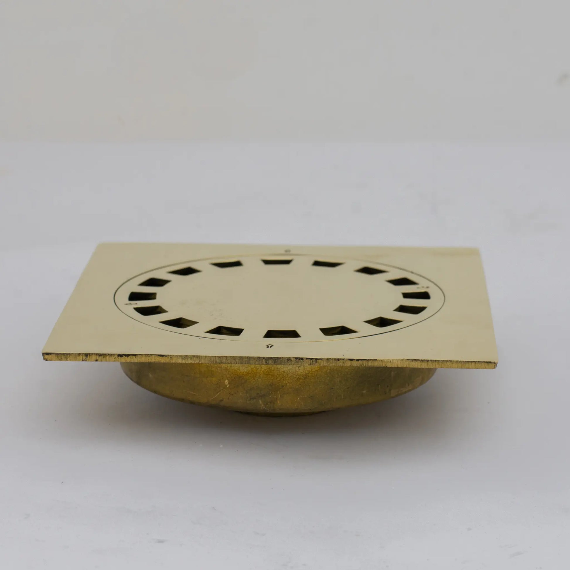 Solid Brass Floor Drain, Unlacquered Square Shower Drain