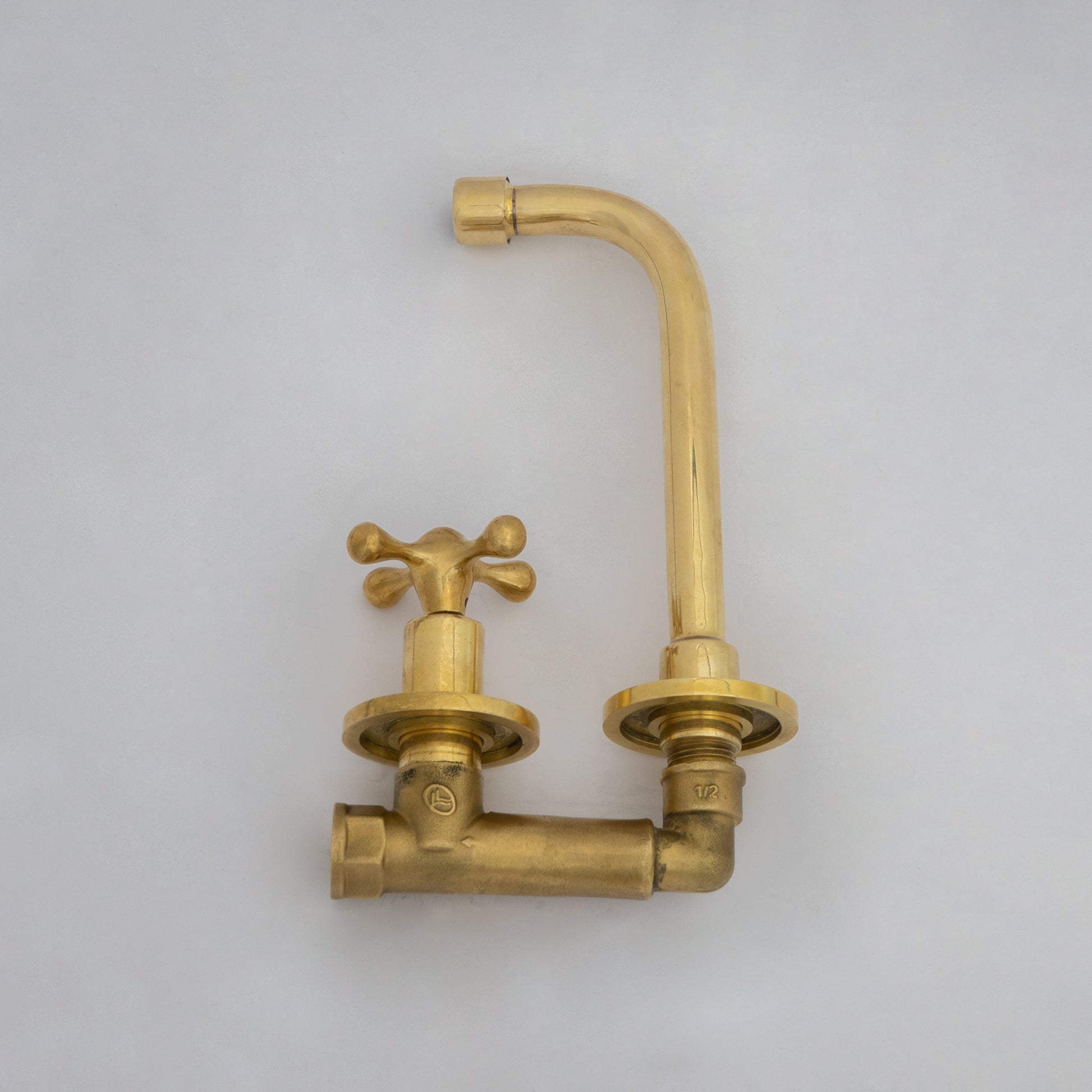Wall Mount Cold Faucet, Unlacquered Brass Wall Mount Cold Water Tap