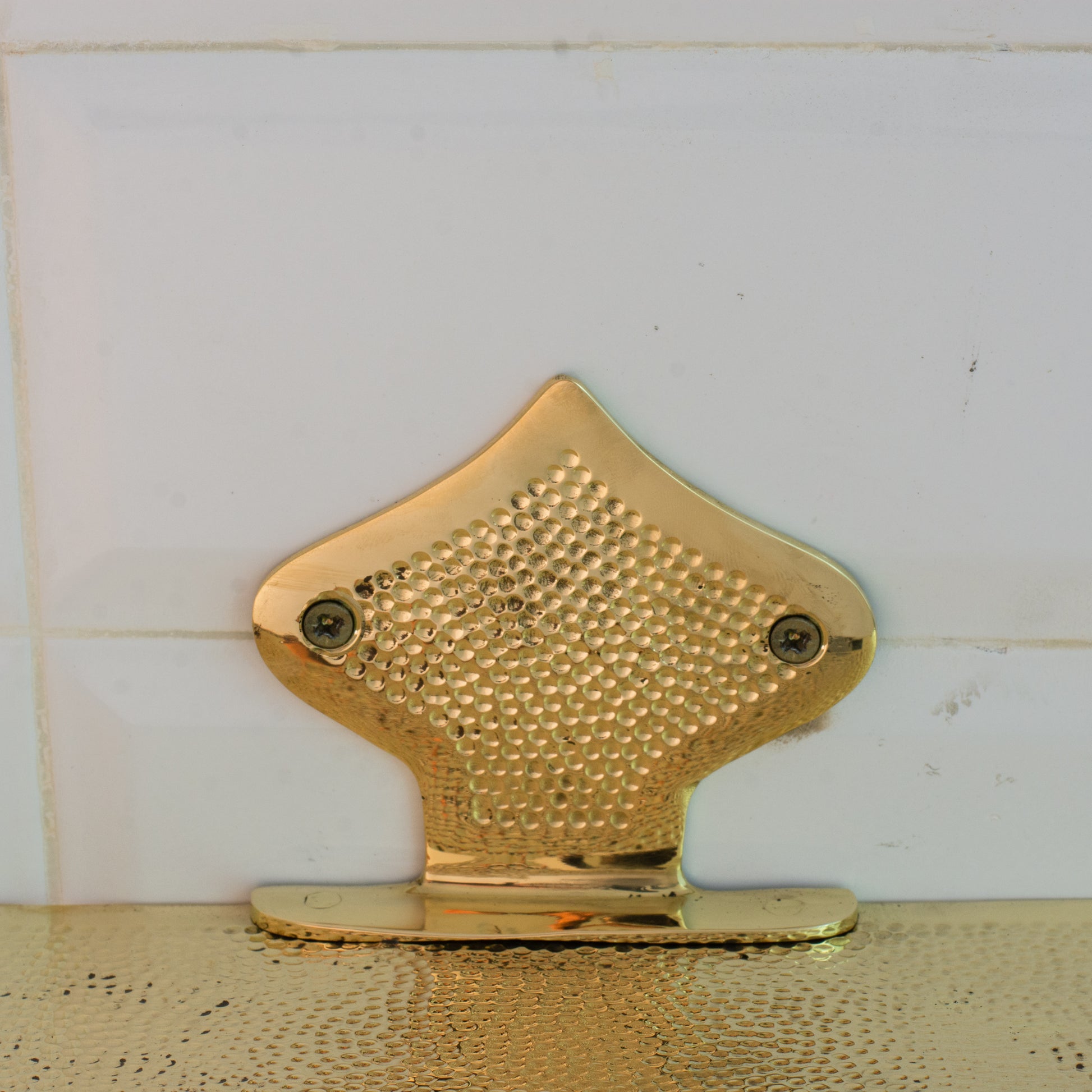 Hammered Solid Brass Floating Shelf, Bathroom Bottle Holder, Wall Mount Shelf Brass