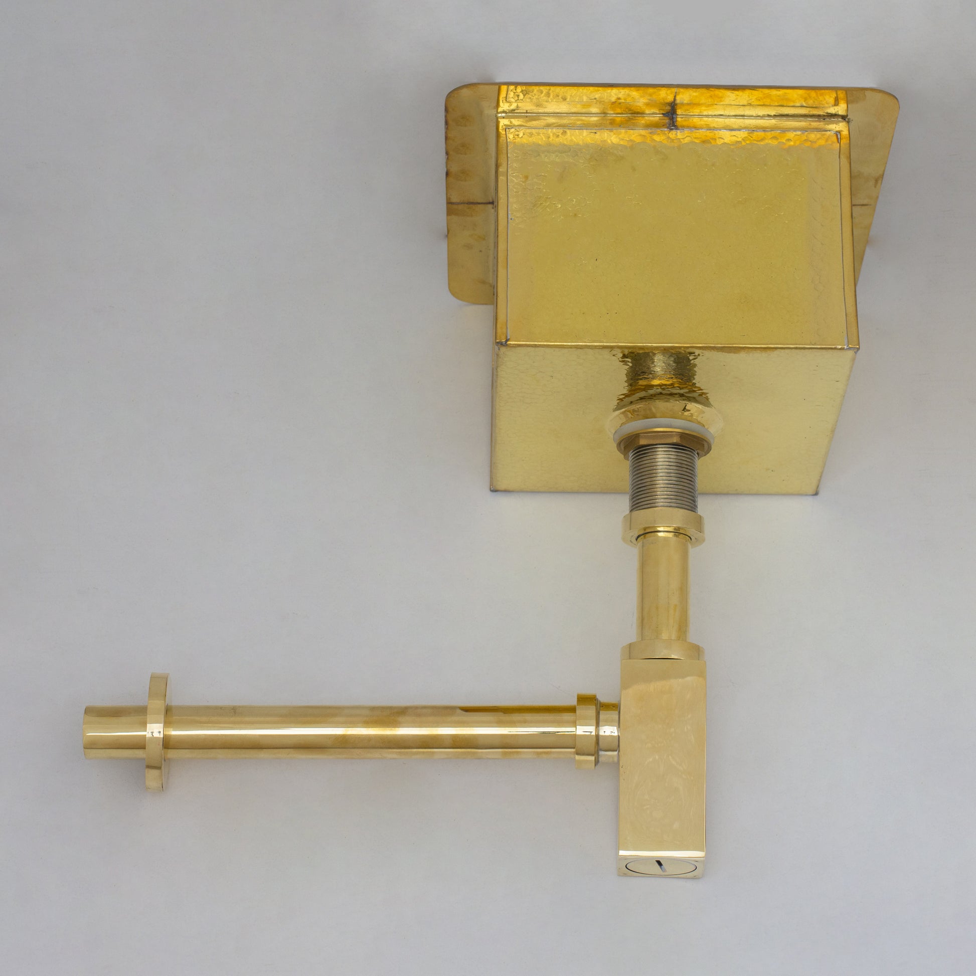 Solid Unlacquered Brass P-trap and Sink Stopper, Push Up Button, Pop Up Drain, Brass Water Trap