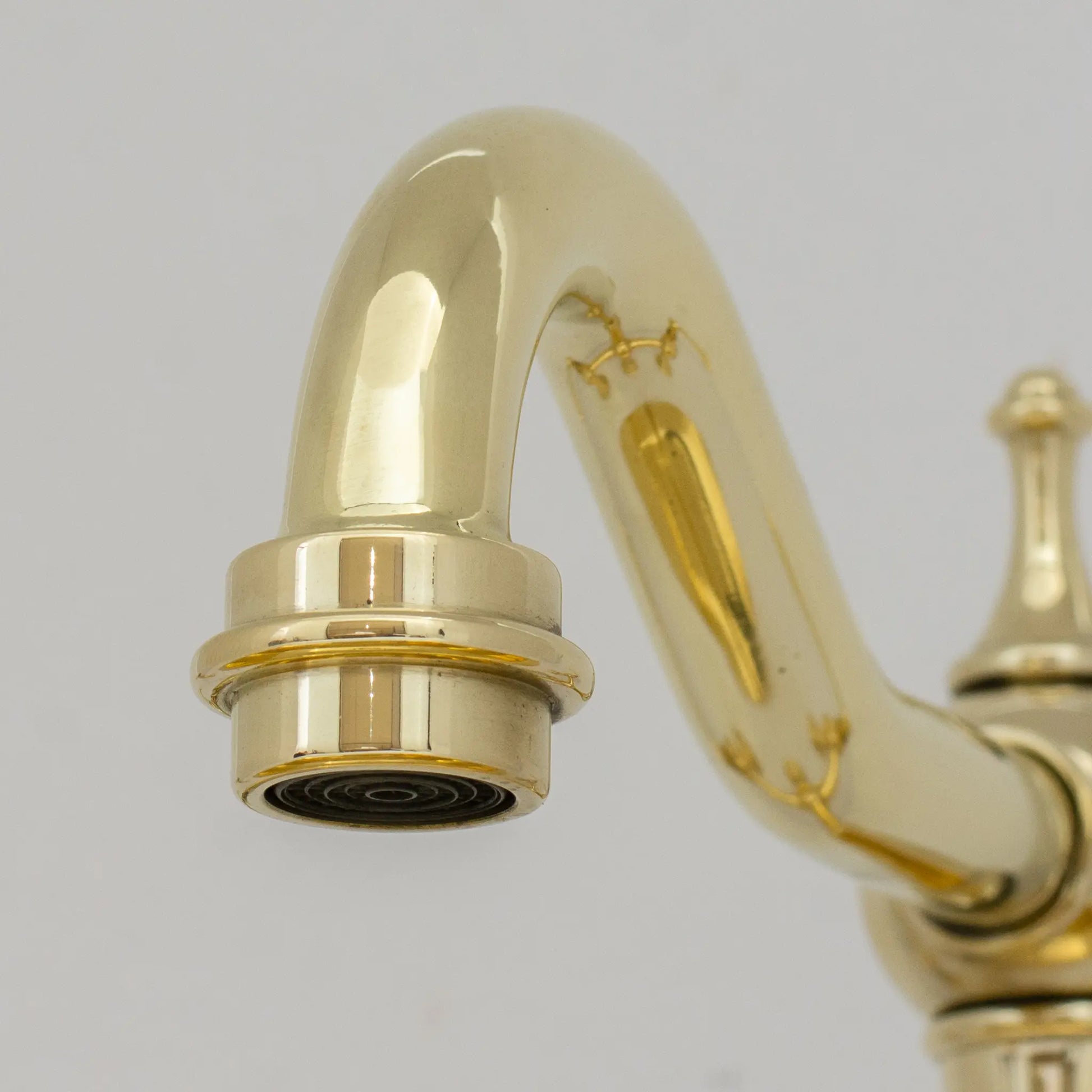 Unlacquered Brass Faucet, Kitchen Victorian Bridge Faucet with Sprayer, 3 Holes Faucet, Lever Handles