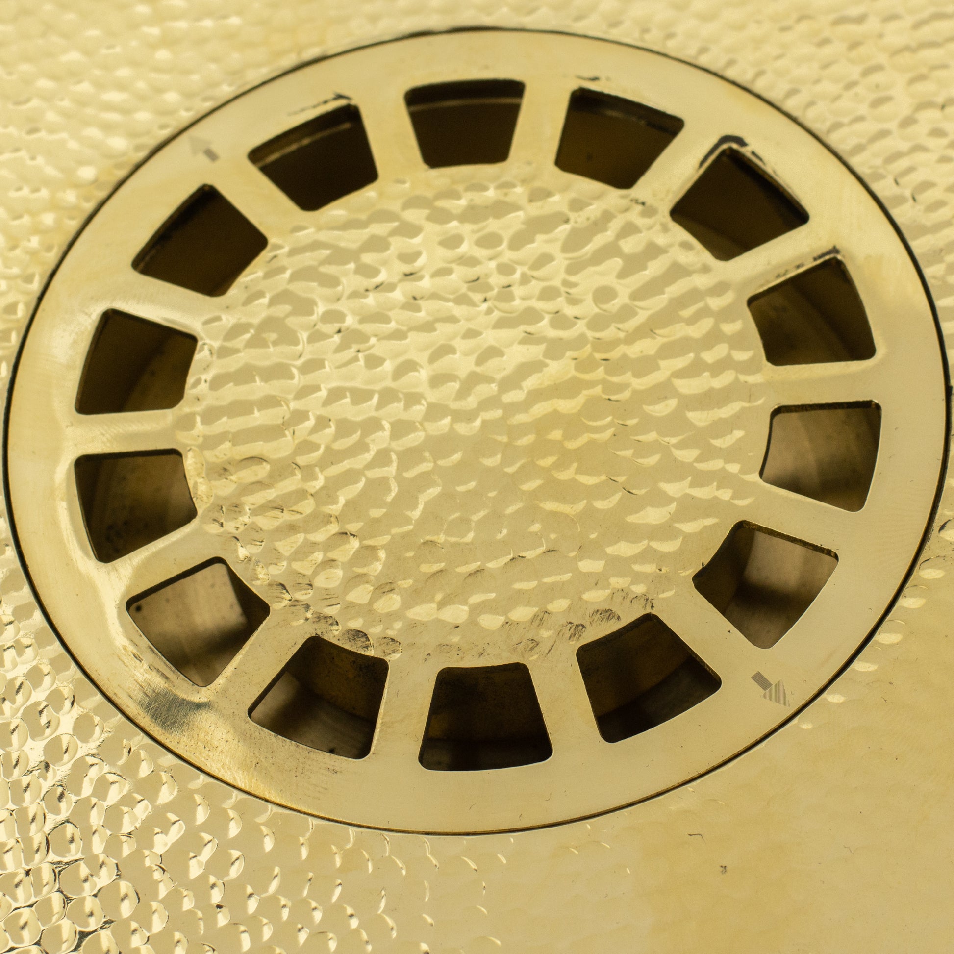 Solid Brass Floor Drain, Hammered Square Shower Drain