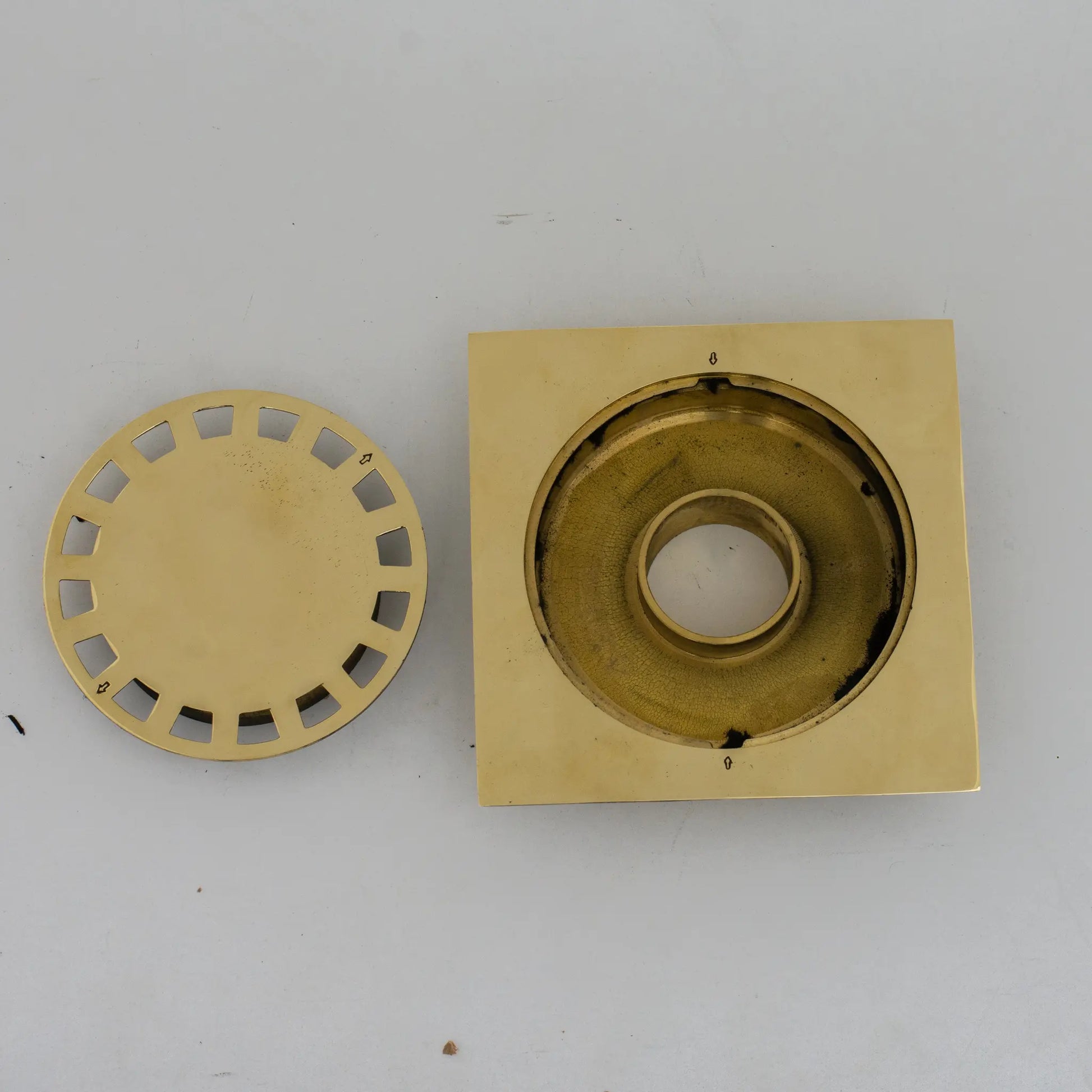 Solid Brass Floor Drain, Unlacquered Square Shower Drain