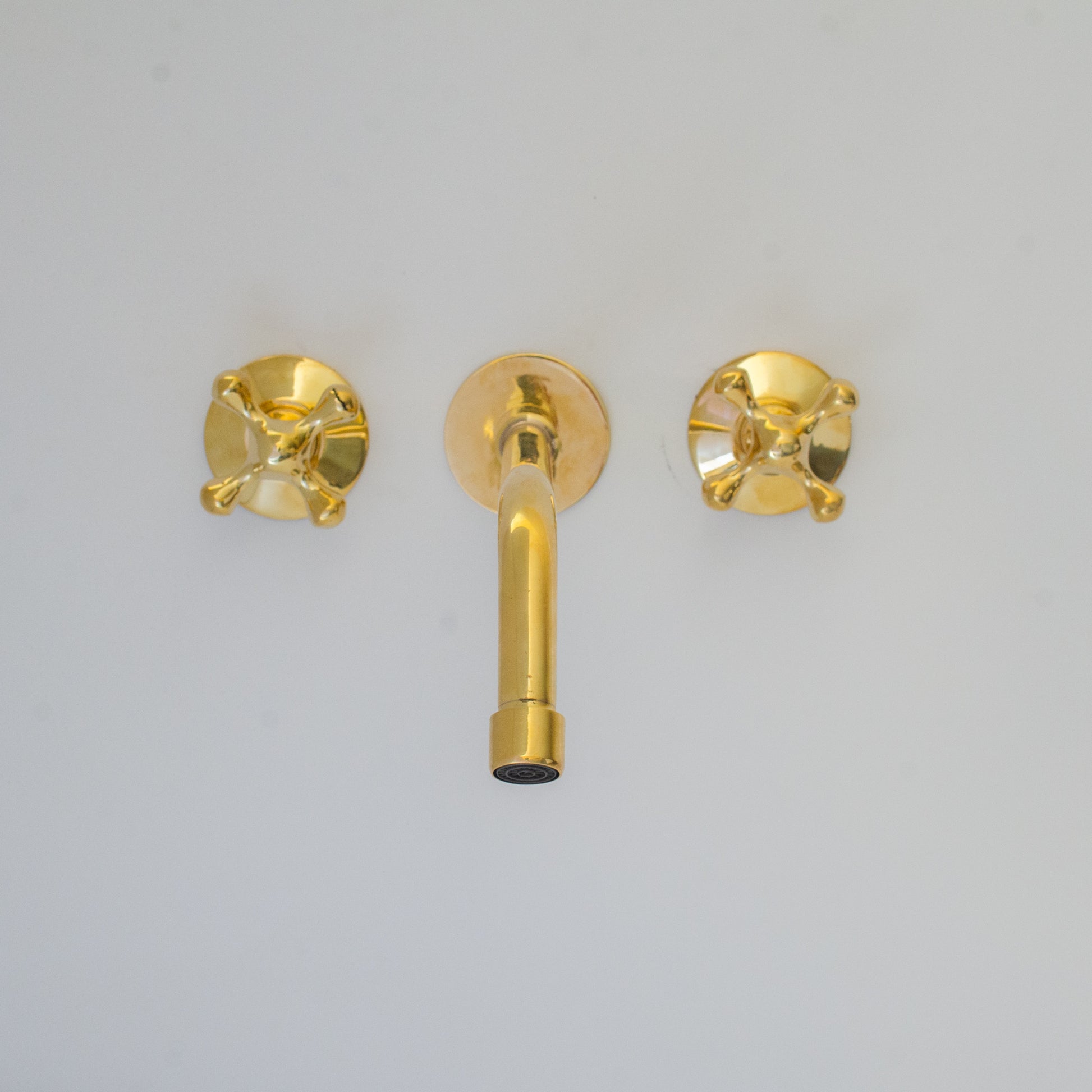 Unlacquered Brass Faucet, Wall Mount Bathroom Sink Faucet