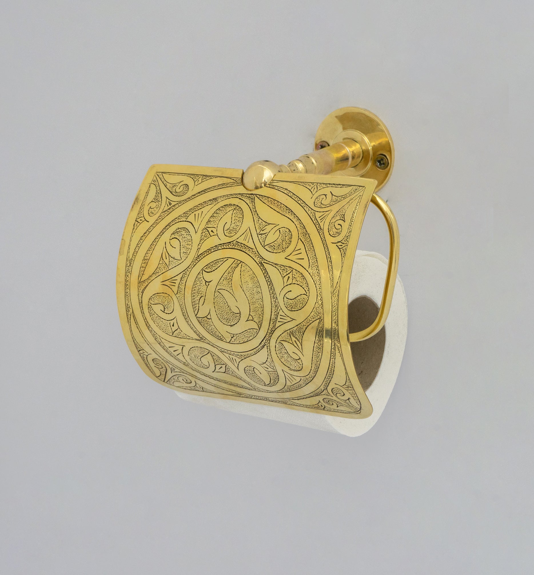 Solid Brass Toilet Paper Holder With Sliding Cover | Bathroom Tissue Holder