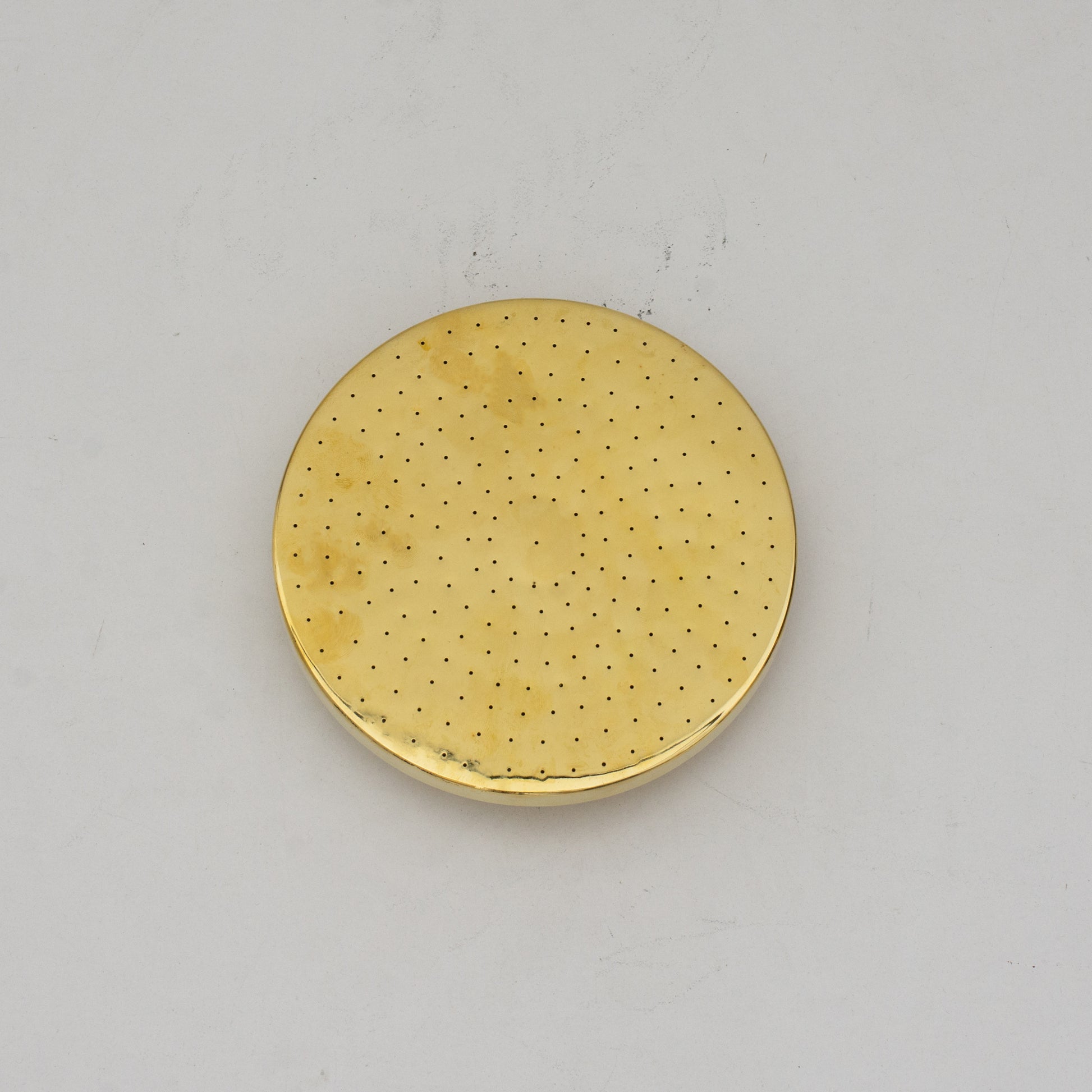 Unlacquered Solid Brass Rain Shower Head, Round Handcrafted Vintage Showerhead