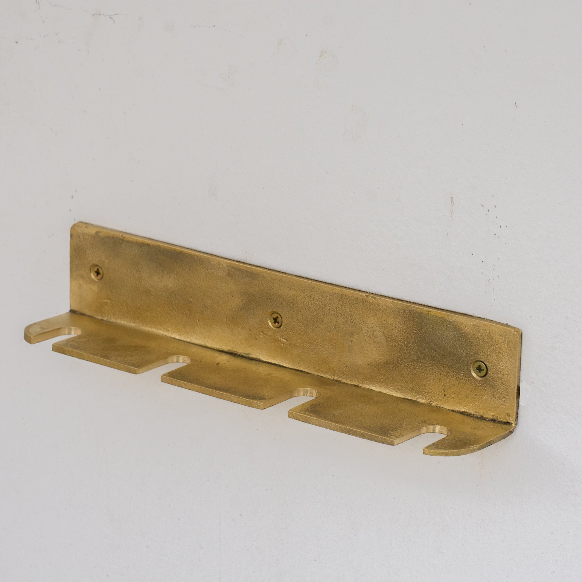 Wall-Mounted Solid Brass Fireplace Tools, Handcrafted Fireplace Set
