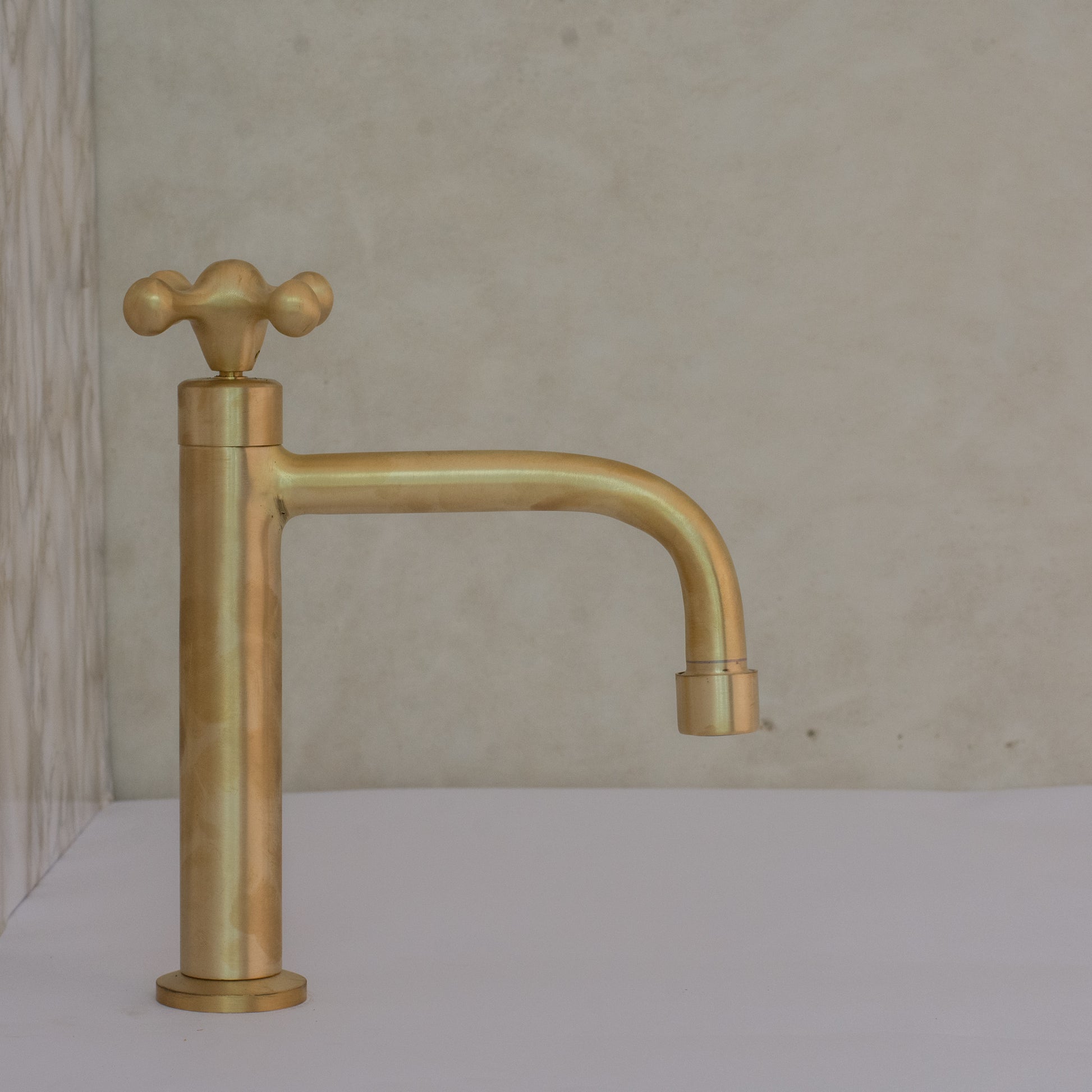 Kitchen Cold Water Faucet Brass, Brushed Brass Cold Water Dispenser Faucet, Single Hole Kitchen Tap, Deck Mount Brass Faucet