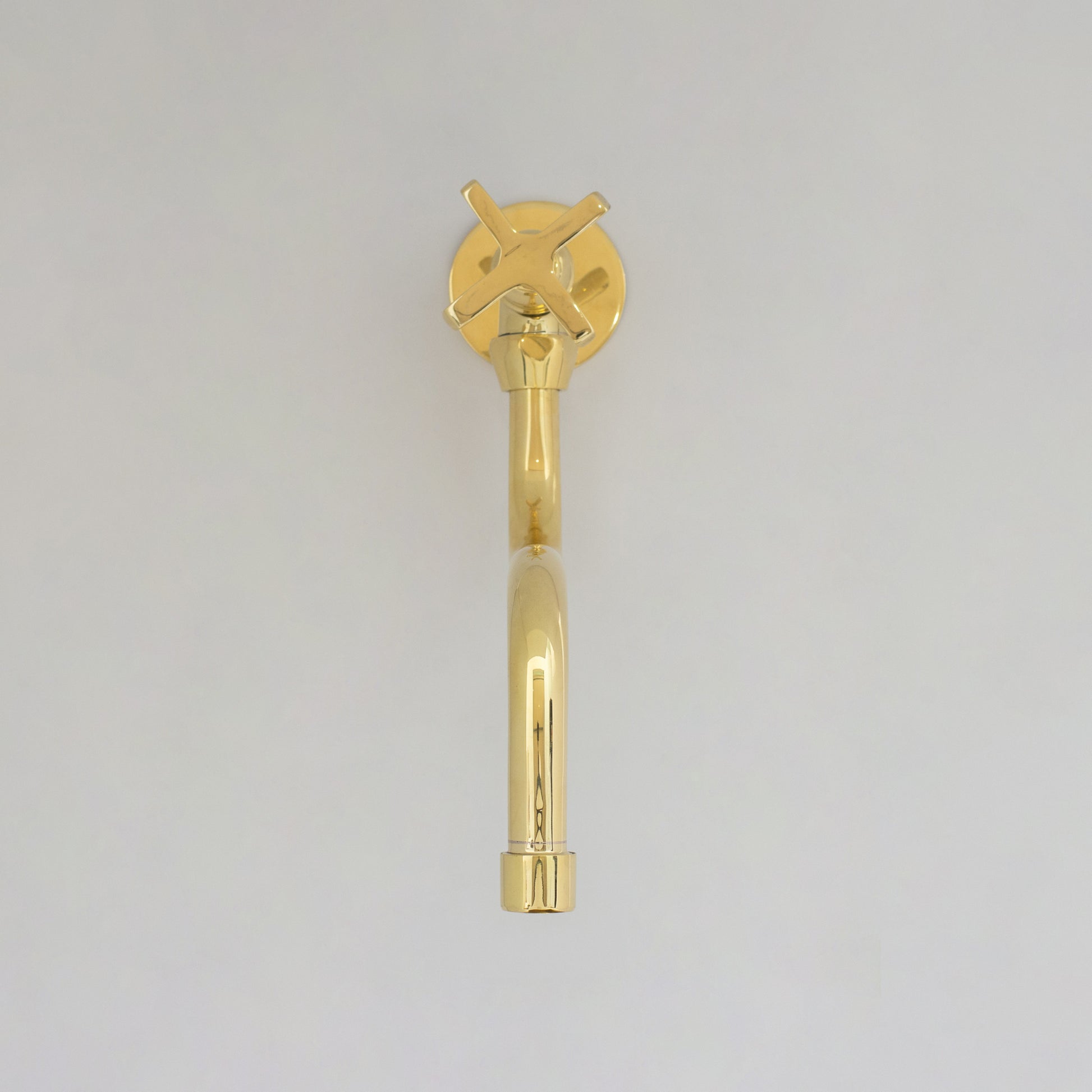 Unlacquered Brass Wall Mount Stove Faucet, Brass Pot Filler Faucet With Swiveling Neck