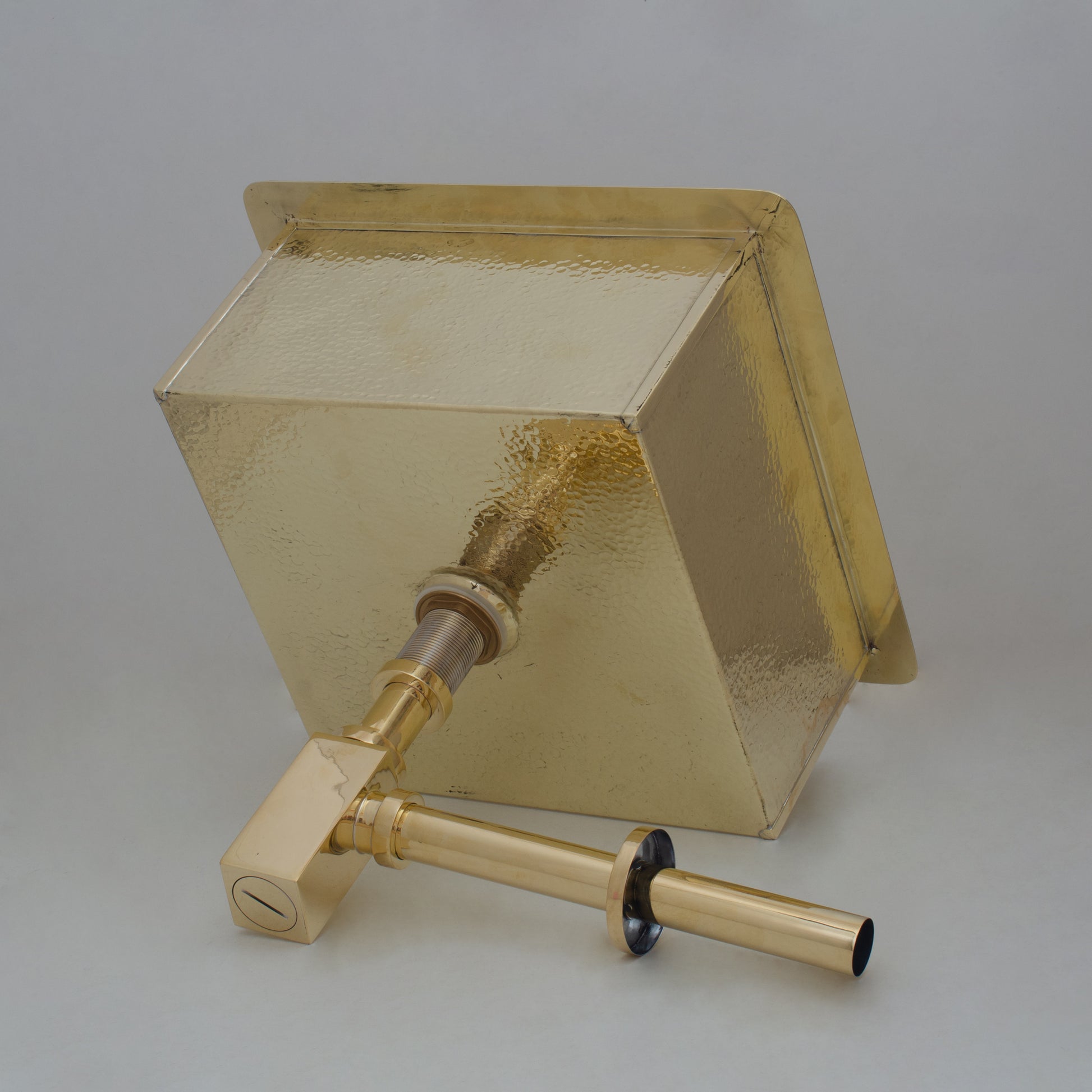 Solid Unlacquered Brass P-trap and Sink Stopper, Push Up Button, Pop Up Drain, Brass Water Trap