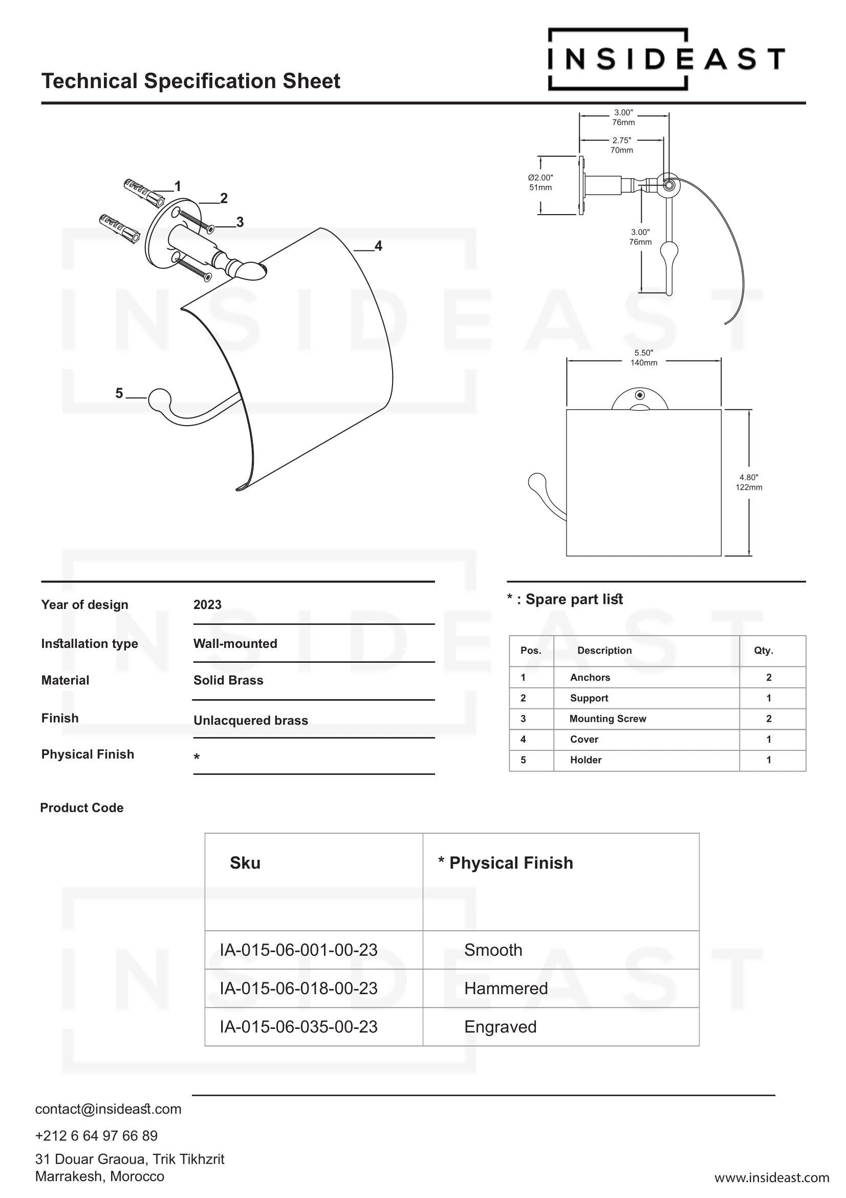 Solid Brass Toilet Paper Holder With Sliding Cover | Bathroom Tissue Holder