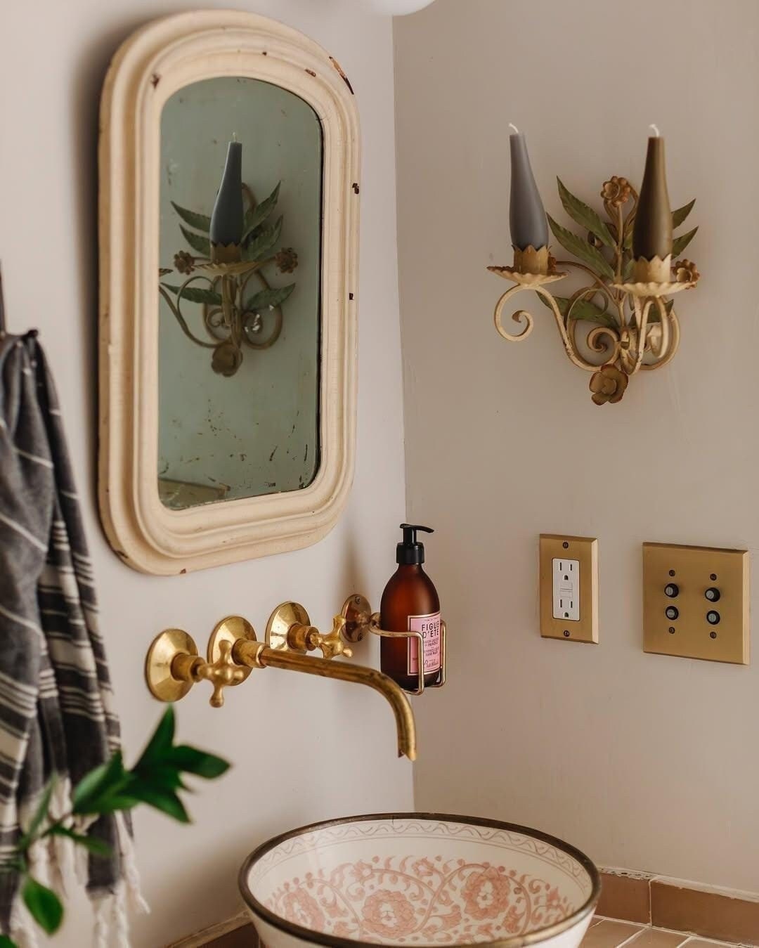 Unlacquered Brass Built-in Faucet | Bathroom Concealed Faucet