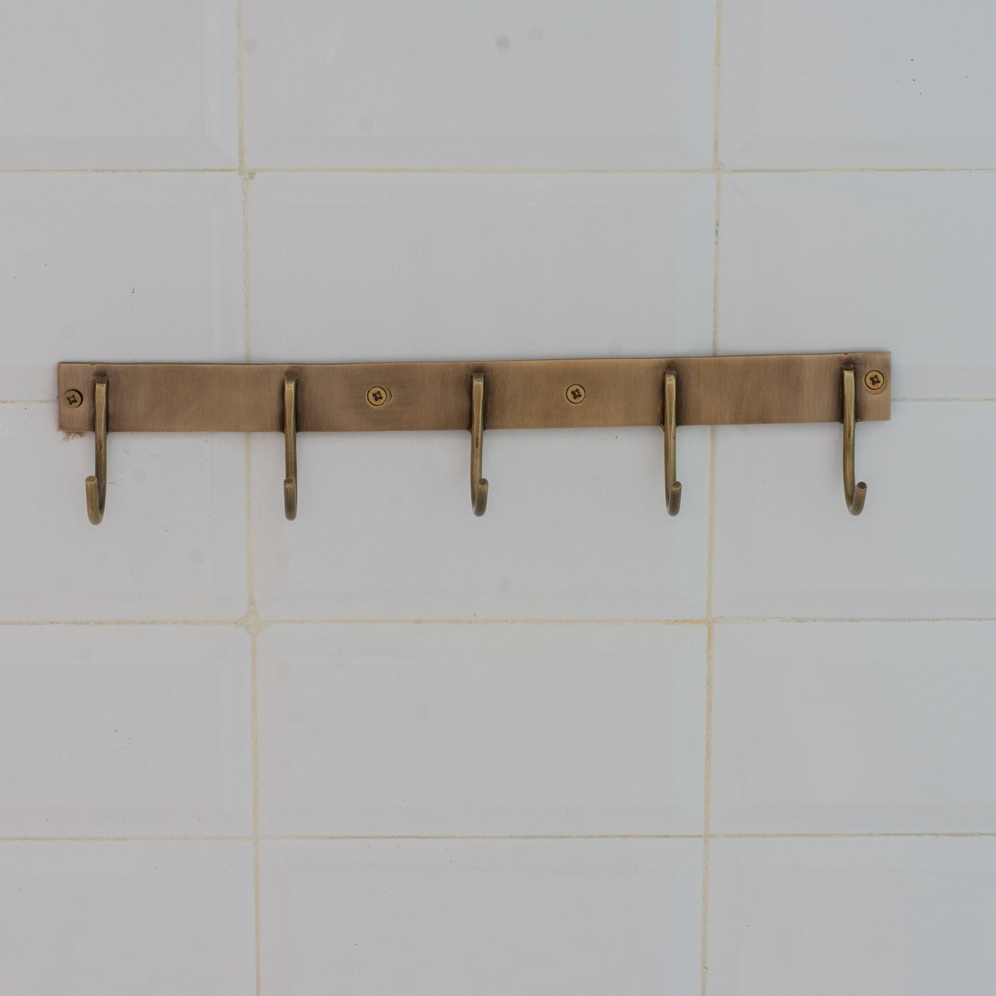 Vintage Brass Hooks Rail | Coat Rack Hooks