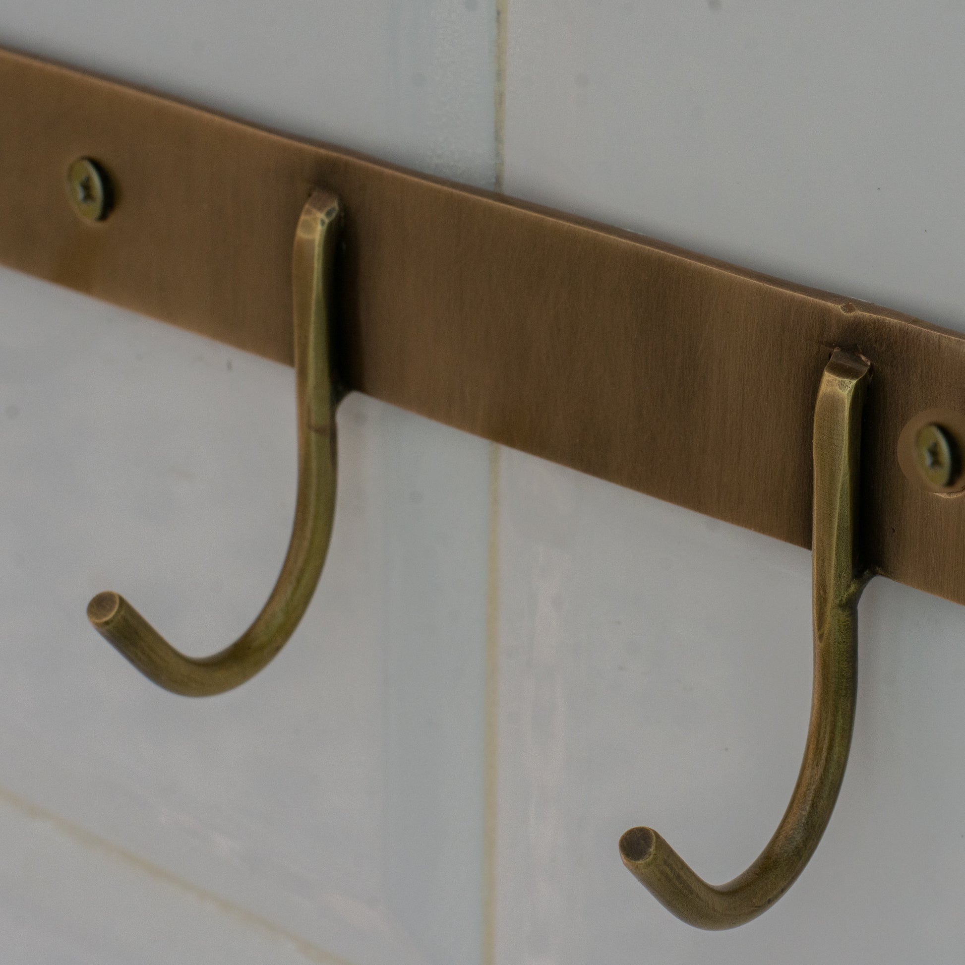 Vintage Brass Hooks Rail | Coat Rack Hooks