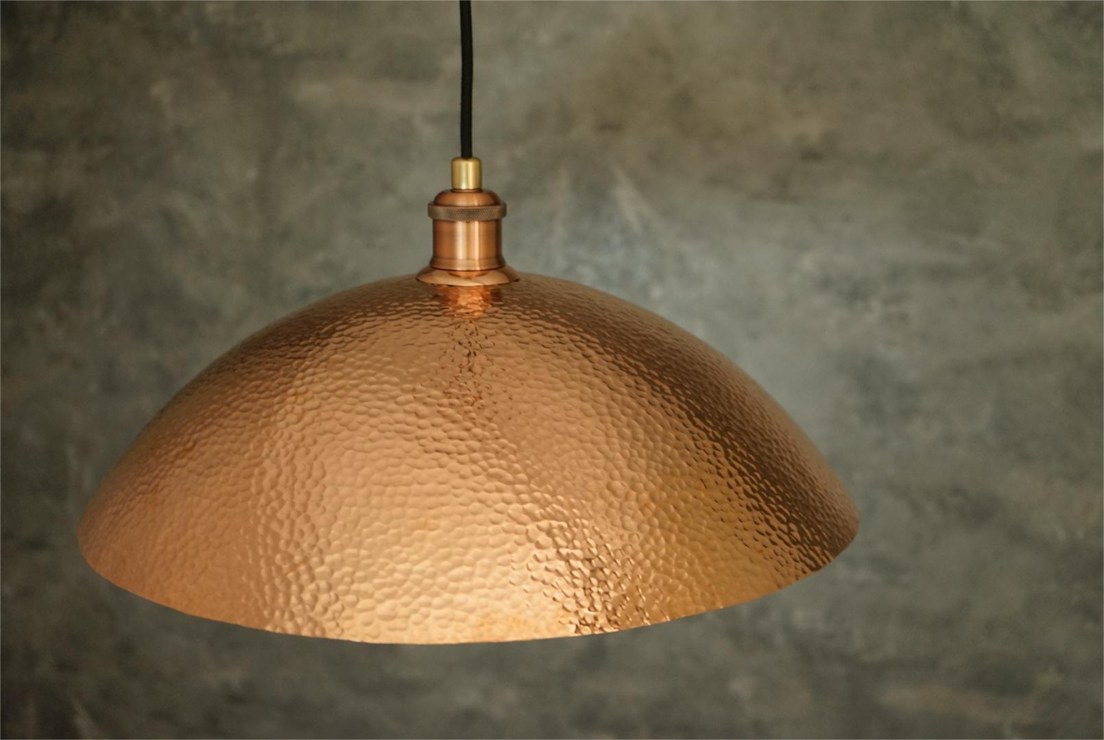 Copper Light Fixture, Hammered Solid Copper Dome Pendant Light, Ceiling Light