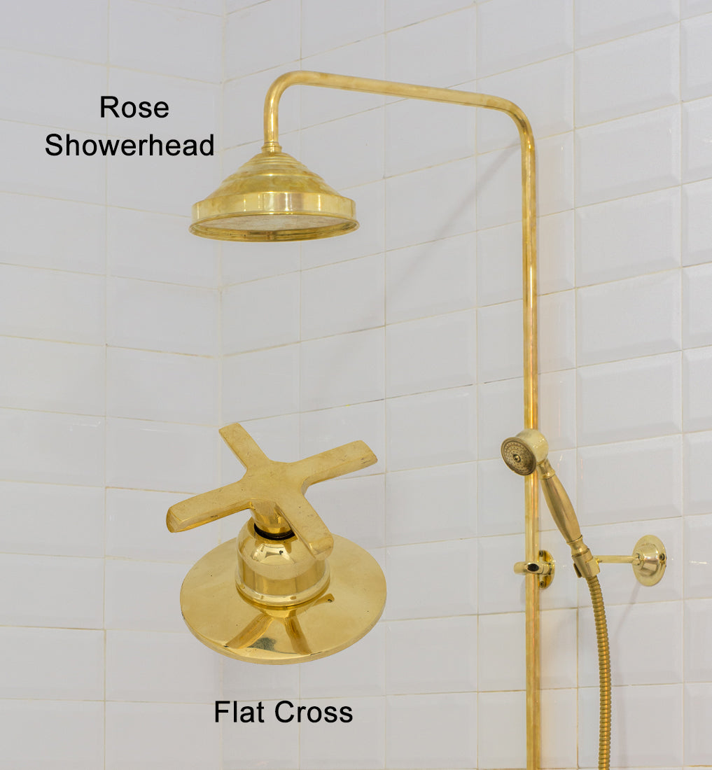 Heritage - Unlacquered Brass Exposed Shower System With Handheld