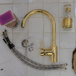 Load image into Gallery viewer, Brass Kitchen Faucet - Unlacquered Brass Kitchen Faucet ISF20
