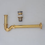 Load image into Gallery viewer, Unlacquered Brass Bathroom Trap - Solid Brass Pop-up Drain
