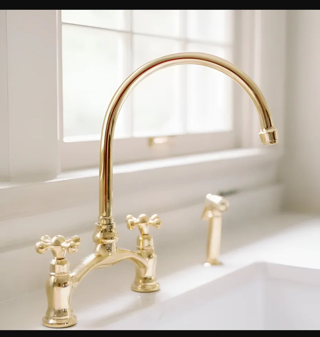 Unlacquered Brass Kitchen Faucet - Insideast