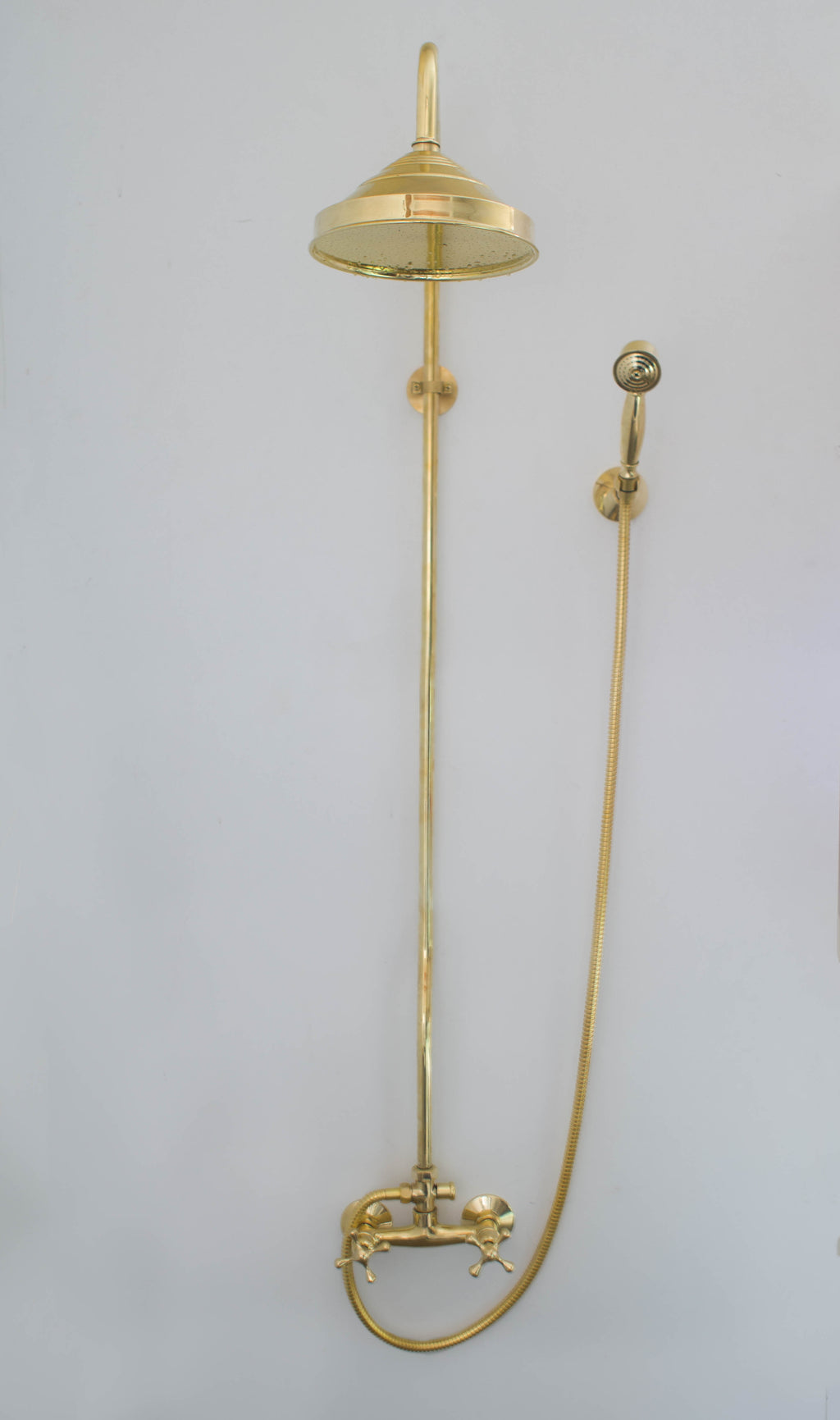 Heritage - Unlacquered Brass Exposed Shower System With Handheld
