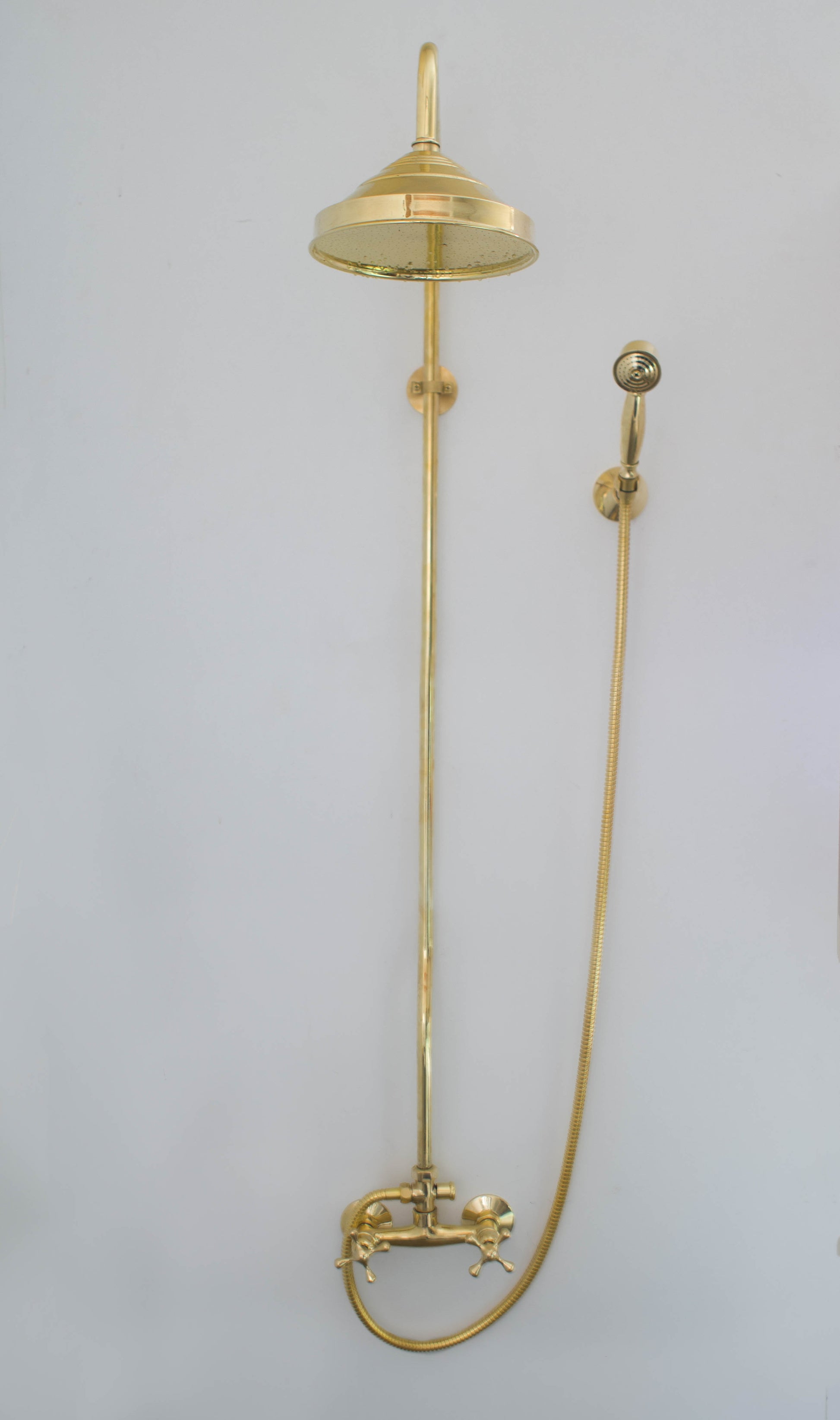Heritage - Unlacquered Brass Exposed Shower System With Handheld