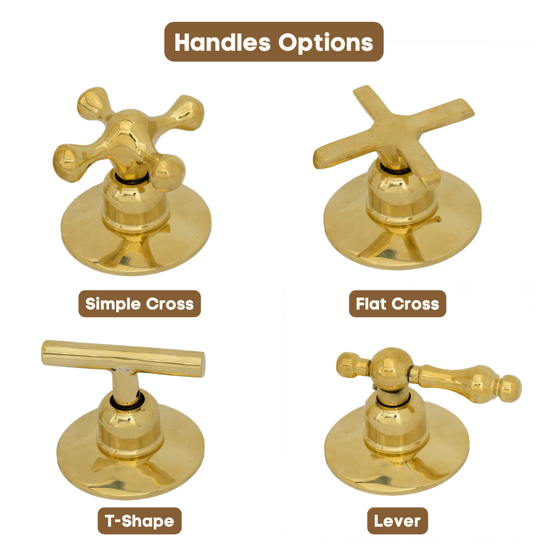 Deck Mounted Unlacquered Brass Faucet, Vanity Sink Faucet, Antique Brass Bathroom Faucet - Insideast