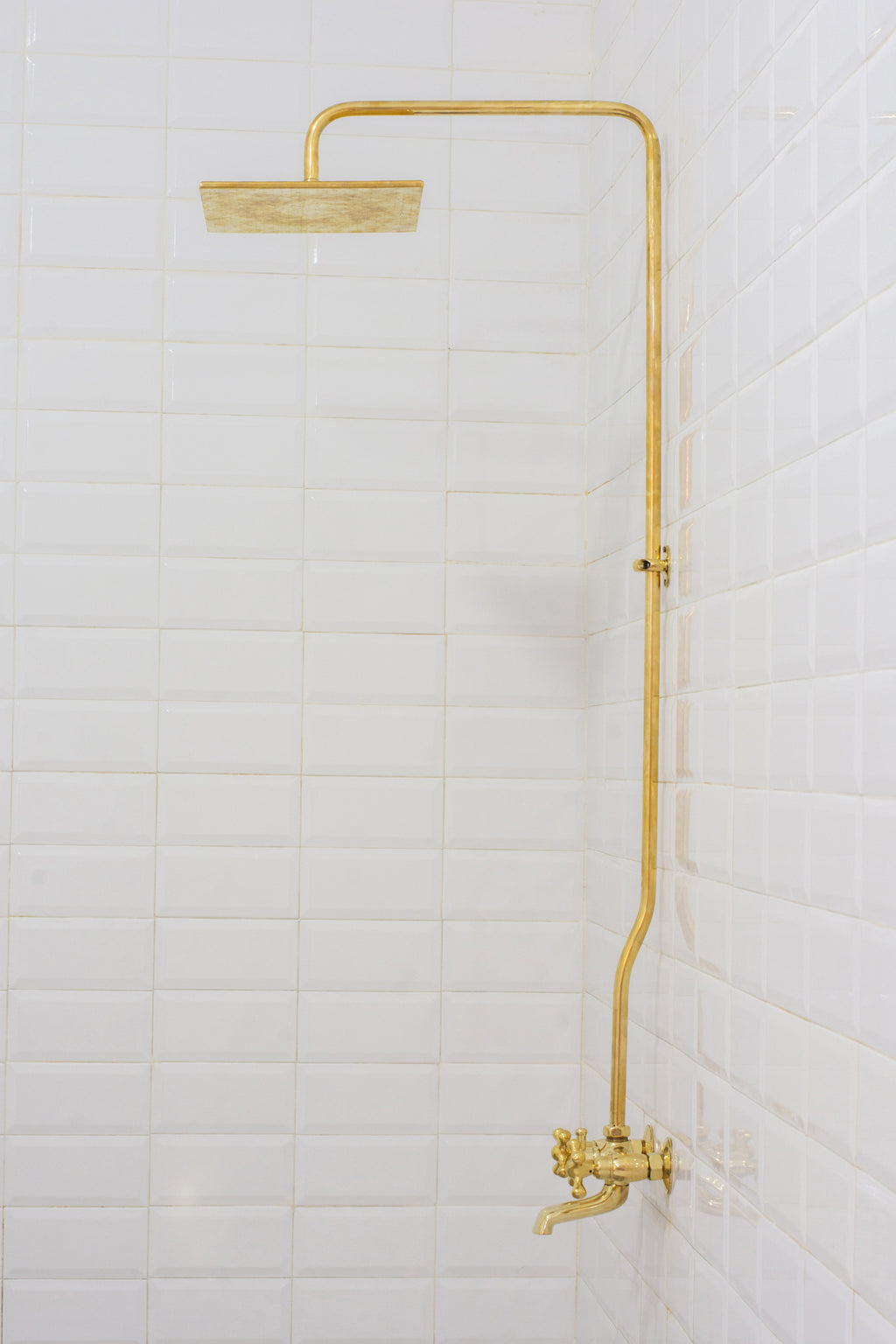 Solid Brass Shower System, Showerhead With Tub Filler, Rain Shower System, Exposed Pipe Tub Faucet