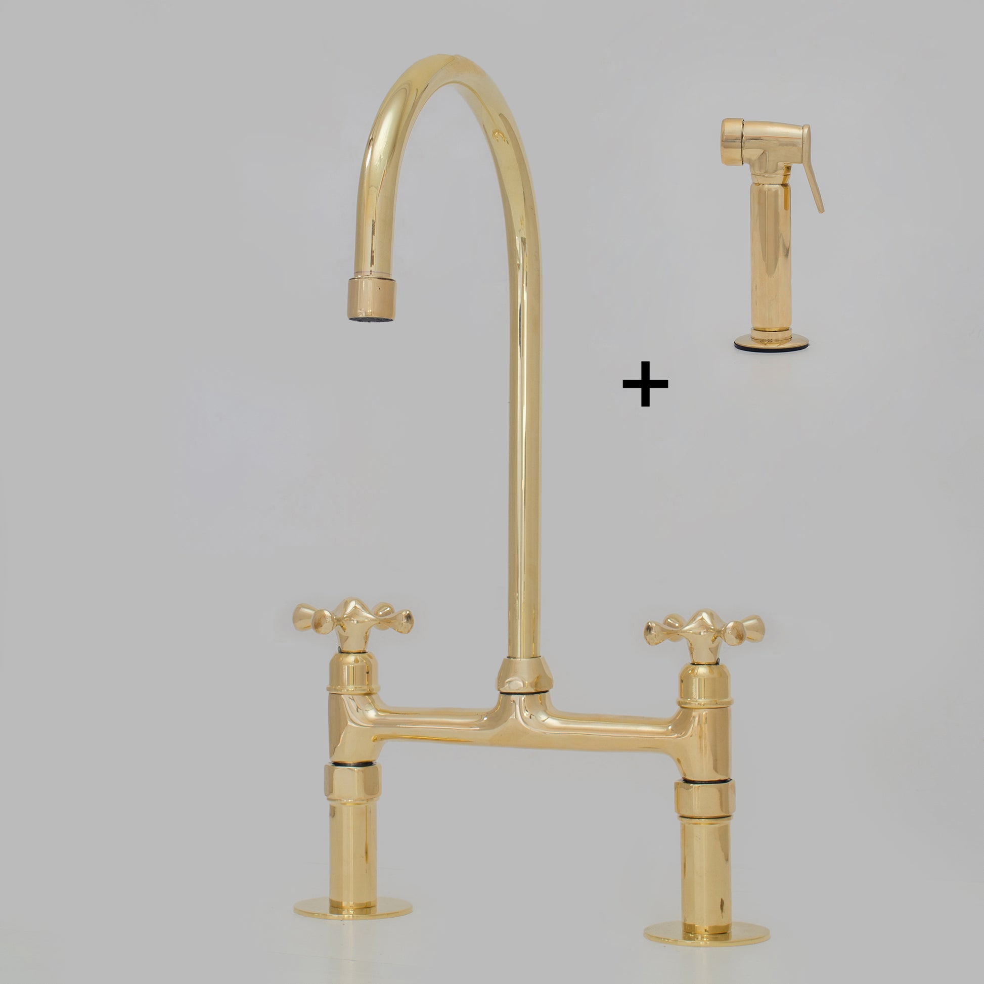Heritage - Unlacquered Brass Kitchen Bridge Faucet
