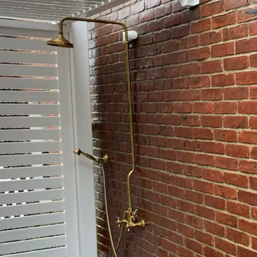 Heritage - Unlacquered Brass Exposed Shower System With Handheld