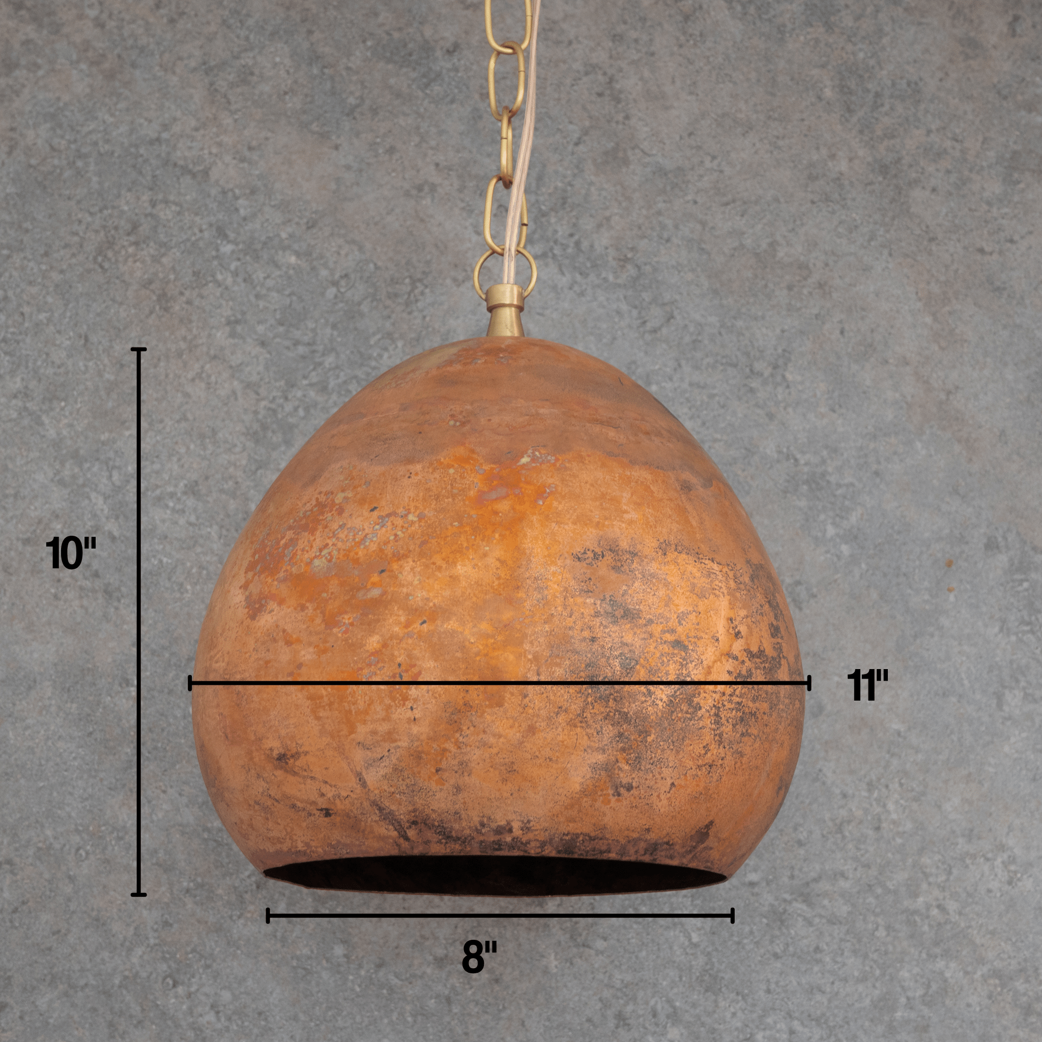 Oxidized Copper Teardrop Pendant | Handcrafted Moroccan Lamp - Insideast