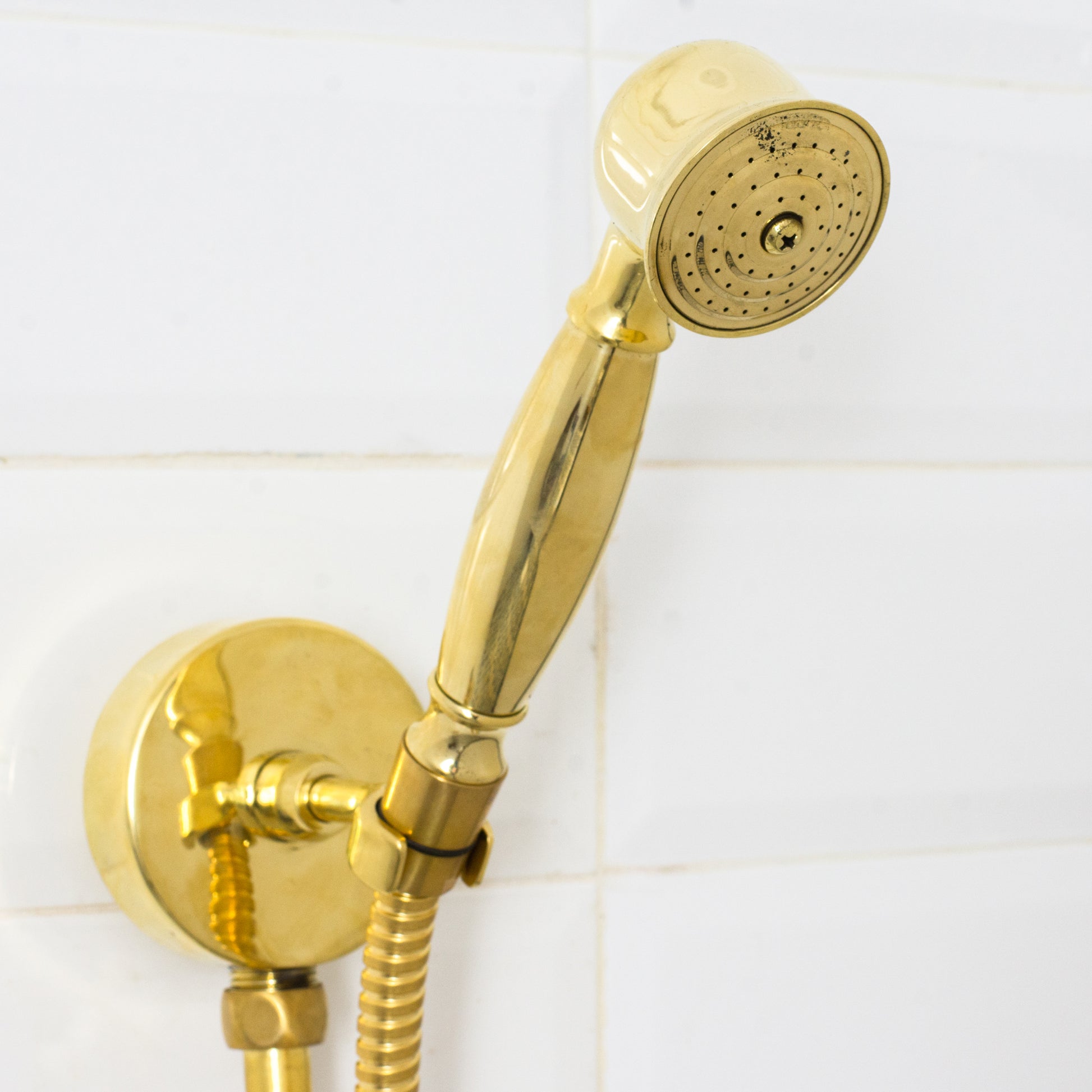 Unlacquered Brass Built-in Shower Gooseneck Arm, 3-Outlet Concealed Hand Shower And Tub Faucet, Rainfall Shower System