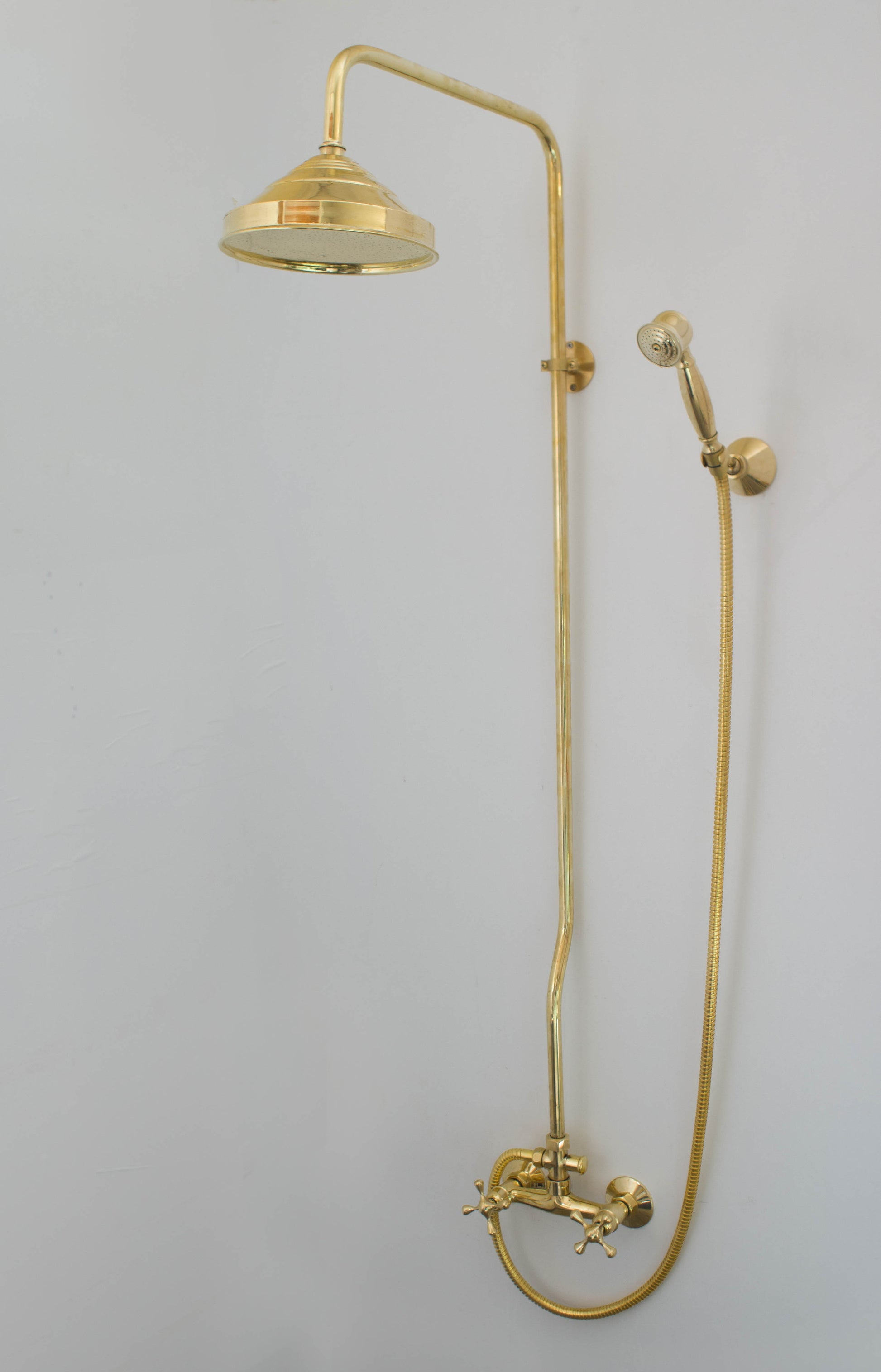 Heritage - Unlacquered Brass Exposed Shower System With Handheld