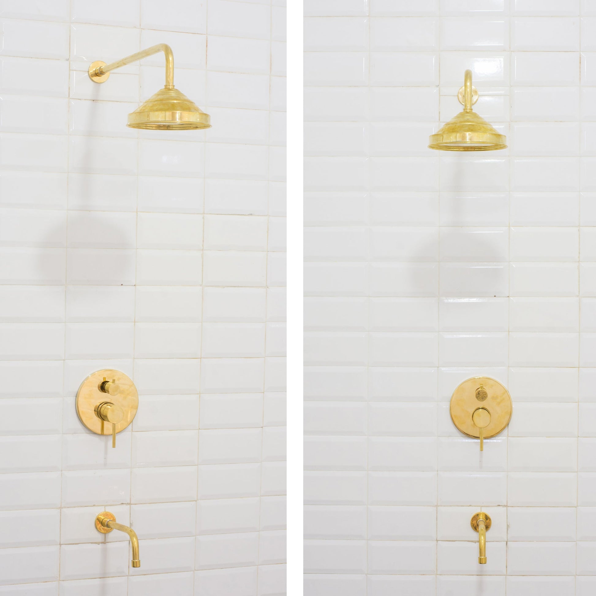 Built - in 2 outlet Brass Shower System - Head Shower System With Tub Filler - Insideast