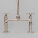 Load image into Gallery viewer, 8&quot; Nickel Finish Bridge faucet, Kitchen Island Faucet, Countertop Vintage Faucet
