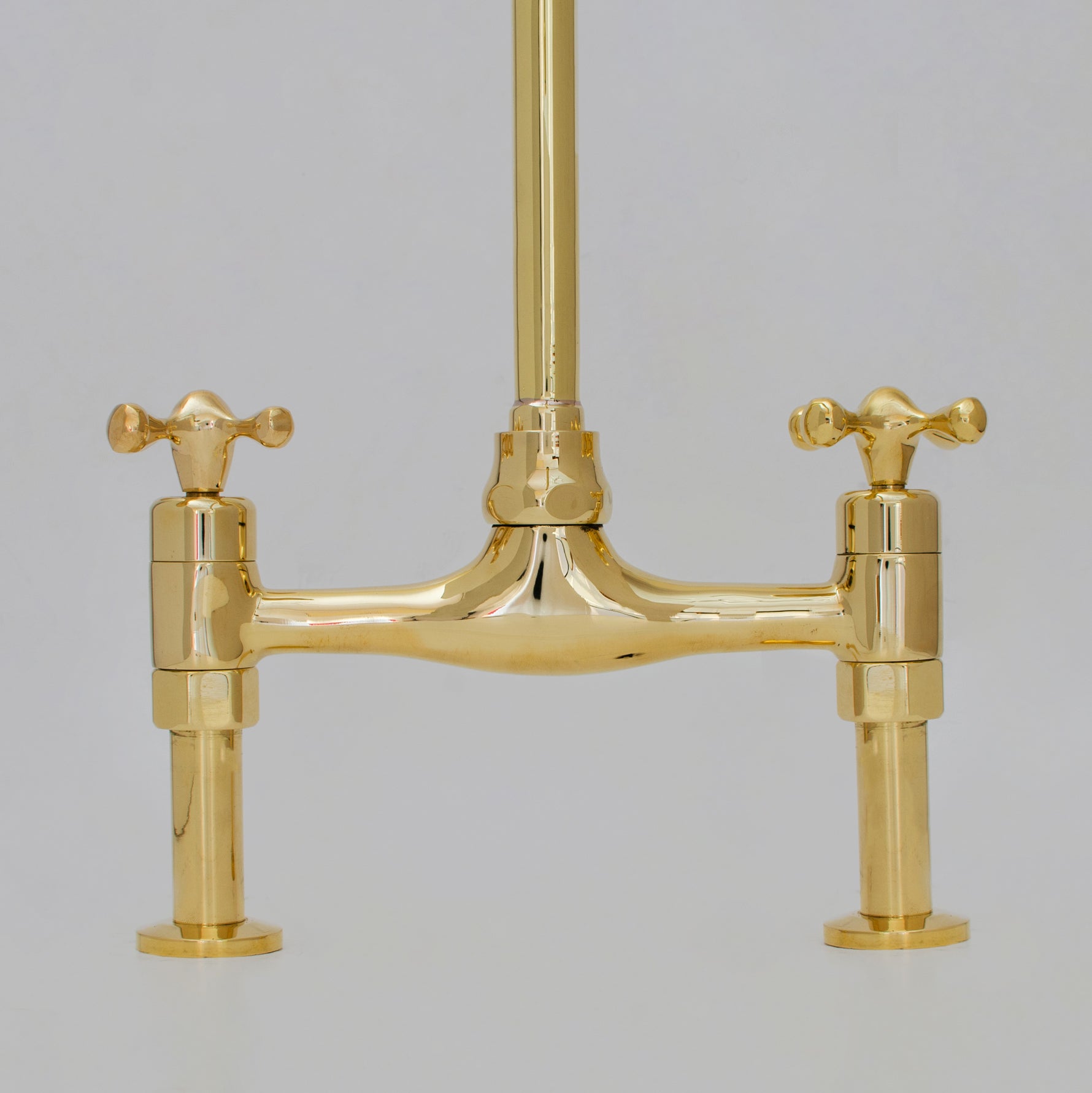 Unlacquered Brass Bridge Faucet 8" Widespread Kitchen Faucet