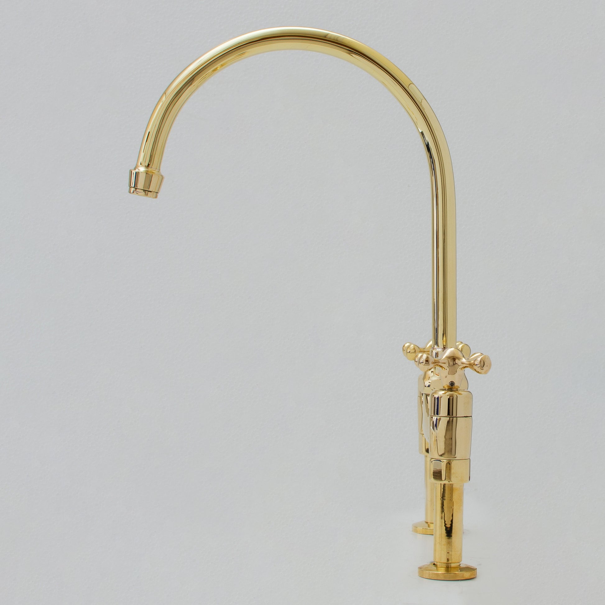 Unlacquered Brass Bridge Faucet 8" Widespread Kitchen Faucet